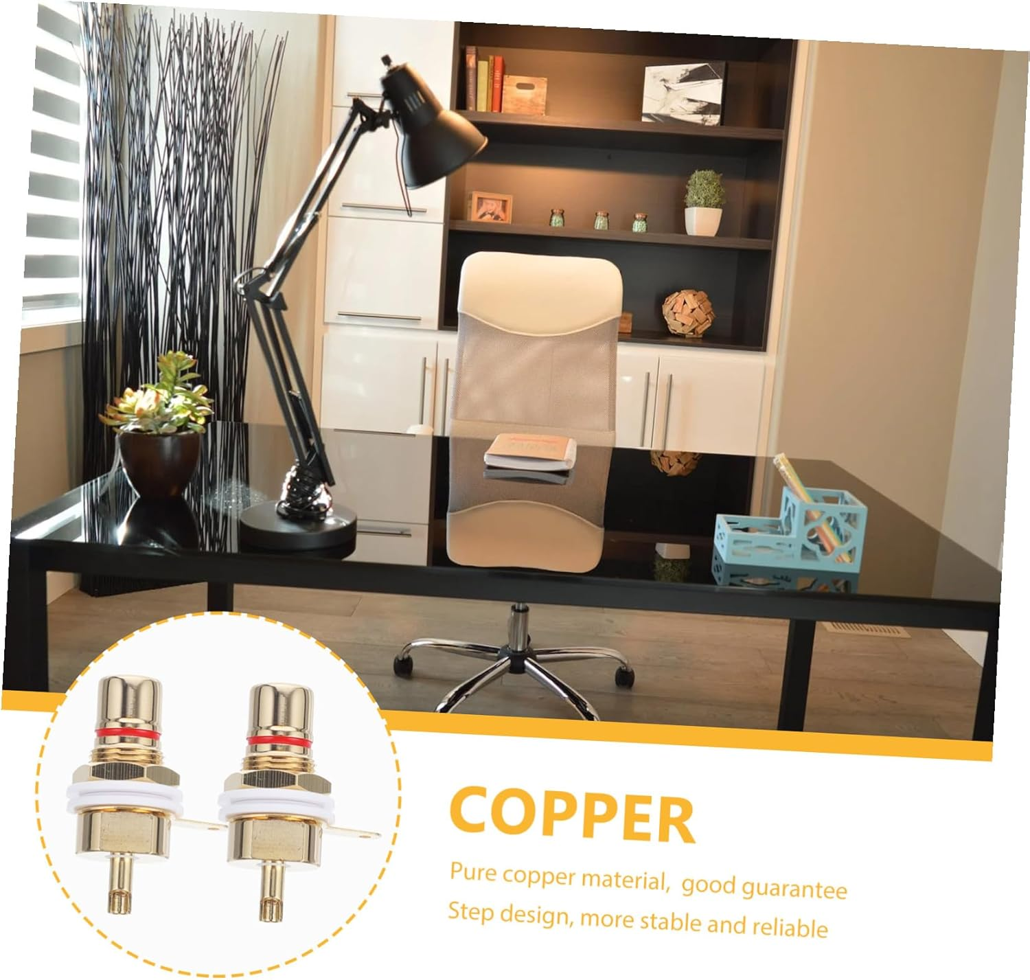 Bestonzon 2Pcs Pure Copper Female Socket Adapters Stepped Design Chassis Panel Mount Connectors for Stable Hi-Fi Audio Transmission and Secure Home Theater Installation image number 1