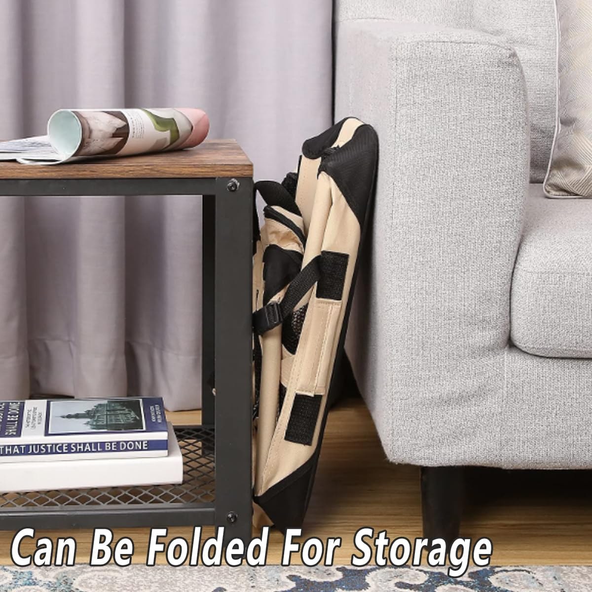 AIMALL 1Pc Folding Pet Carrier Bag 23.6In Portable Cat Dog Cage with Zipper Protection for Medium and Large Pets image number 2