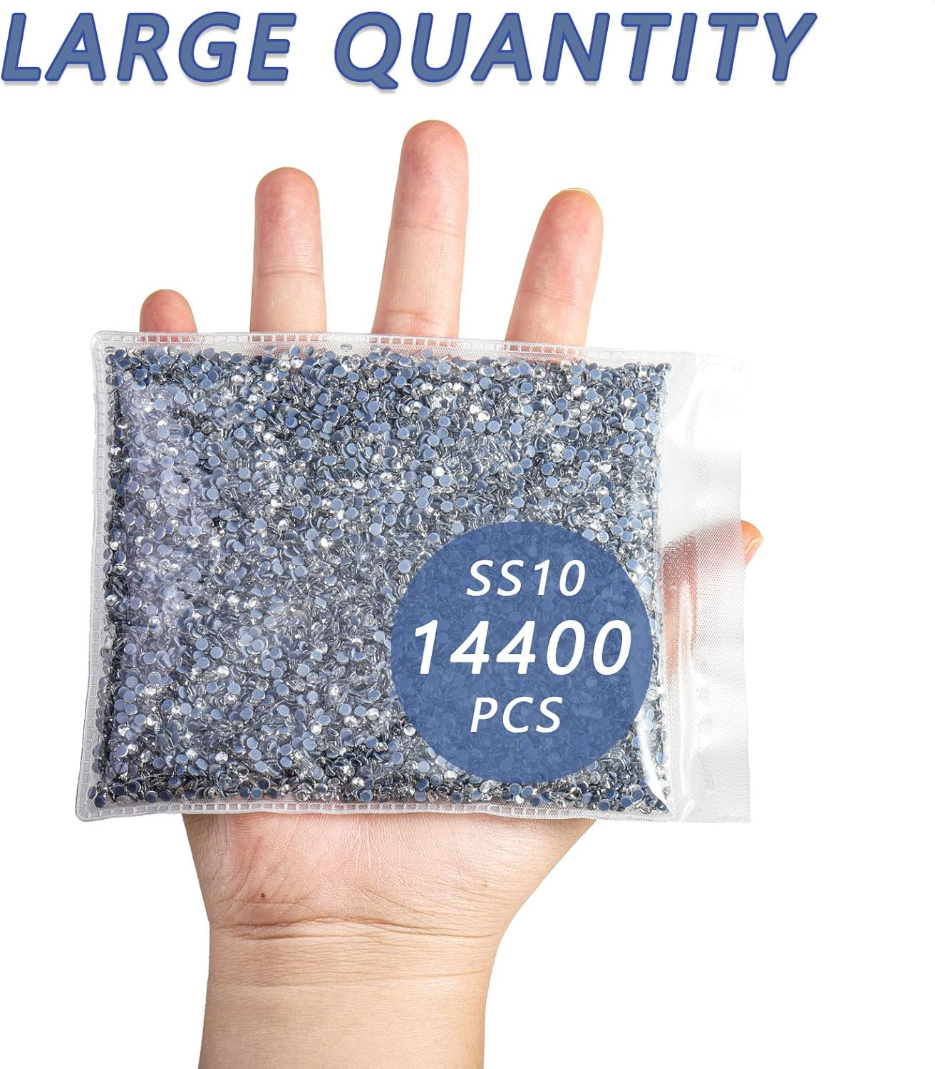 BEADSLAND Hotfix Rhinestones Bulk, 14400PCS Crystal Hot Fix Rhinestones for Crafts Clothes DIY Decoration, Crystal, SS10, 2.7-2.9Mm image number 4