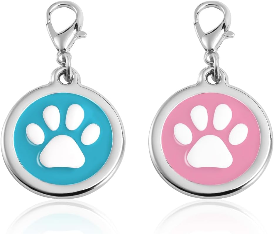 HAIKING Pet Tags, 2 Pcs Dog Personalized Name Tags for Dogs, Cats, Pets (Pink, Blue.Personalized Customization Is Not Provided and Needs to Be Customized by Oneself.) image number 1