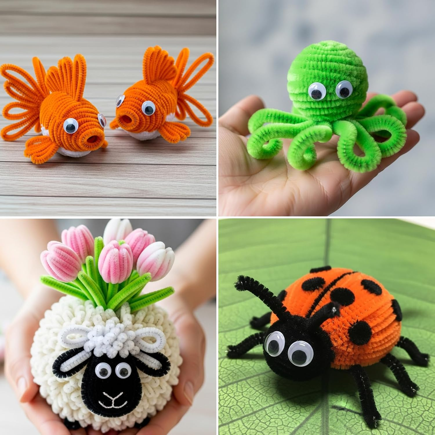 Caydo 520 Pieces Pipe Cleaners 40 Assorted Colored Chenille Stems for Art and Crafts, Pipe Cleaner Crafts for DIY Art and Craft Projects Creative Gift Party Decorations image number 3