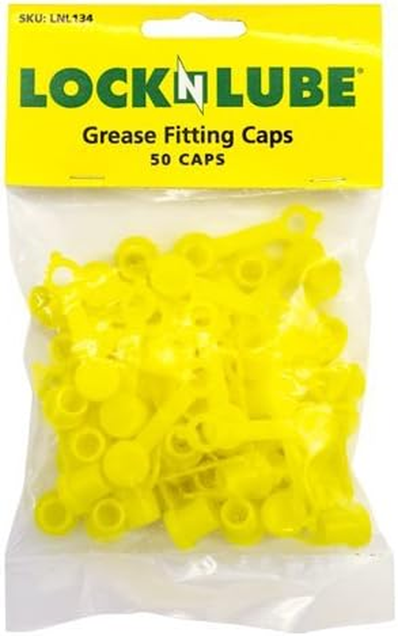 Locknlube Grease Fitting Caps (50 Count) (Yellow) - Yellow image number 1