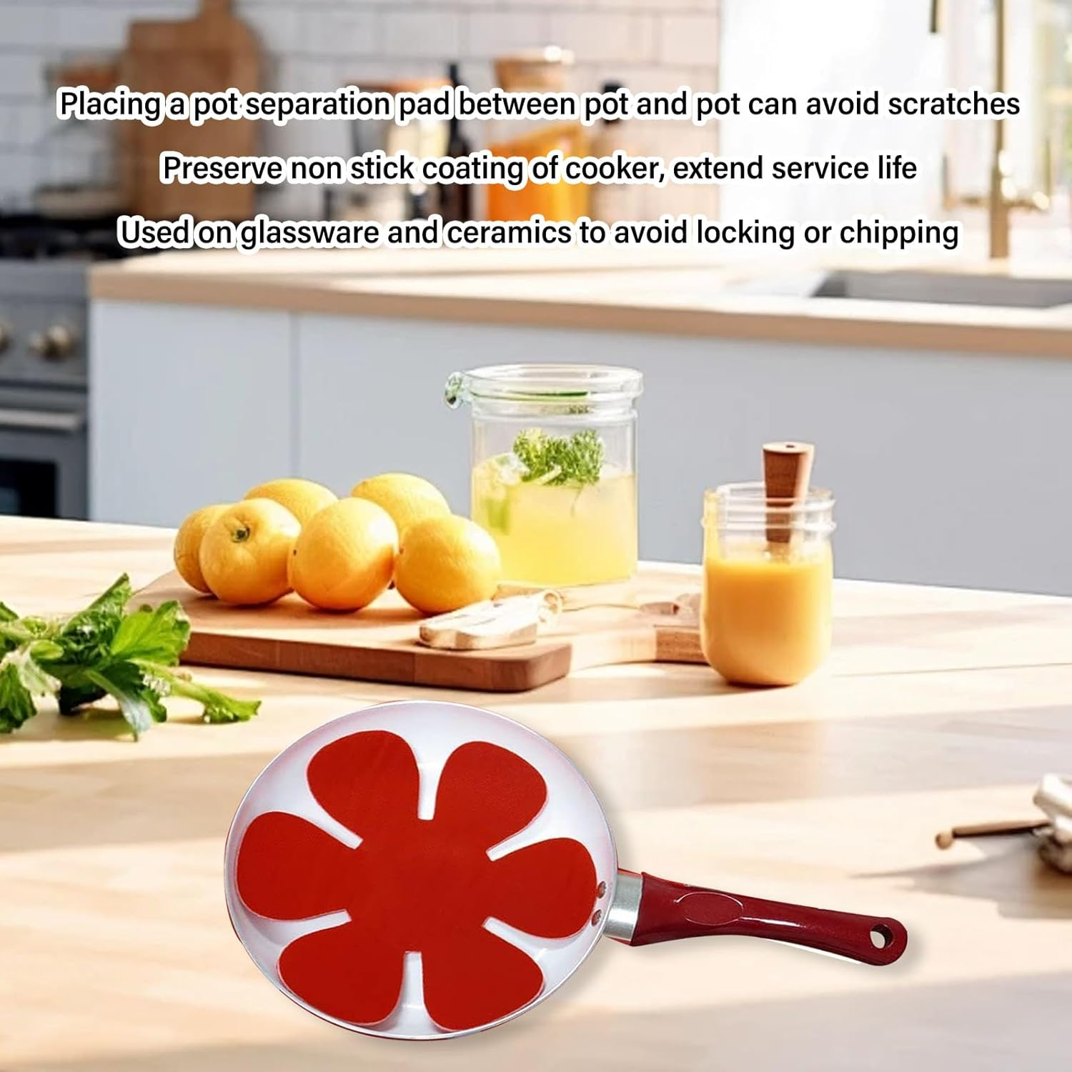 Pot and Pan Protectors, 12Pcs Felt Pan Separators Pads 3 Different Sizes Cookware Protector Set Lightweight Pot Separators Protectors for Stacking and Protecting Your Cookware image number 2