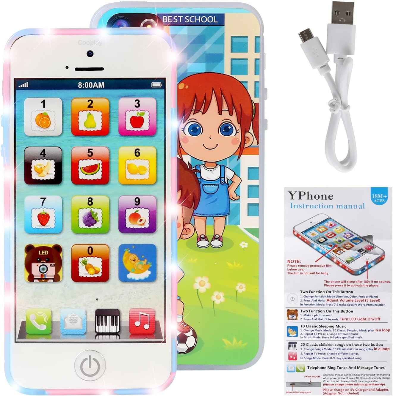 IQ Toys Yphone Toy Play Cell Phone USB Recharable image number 5