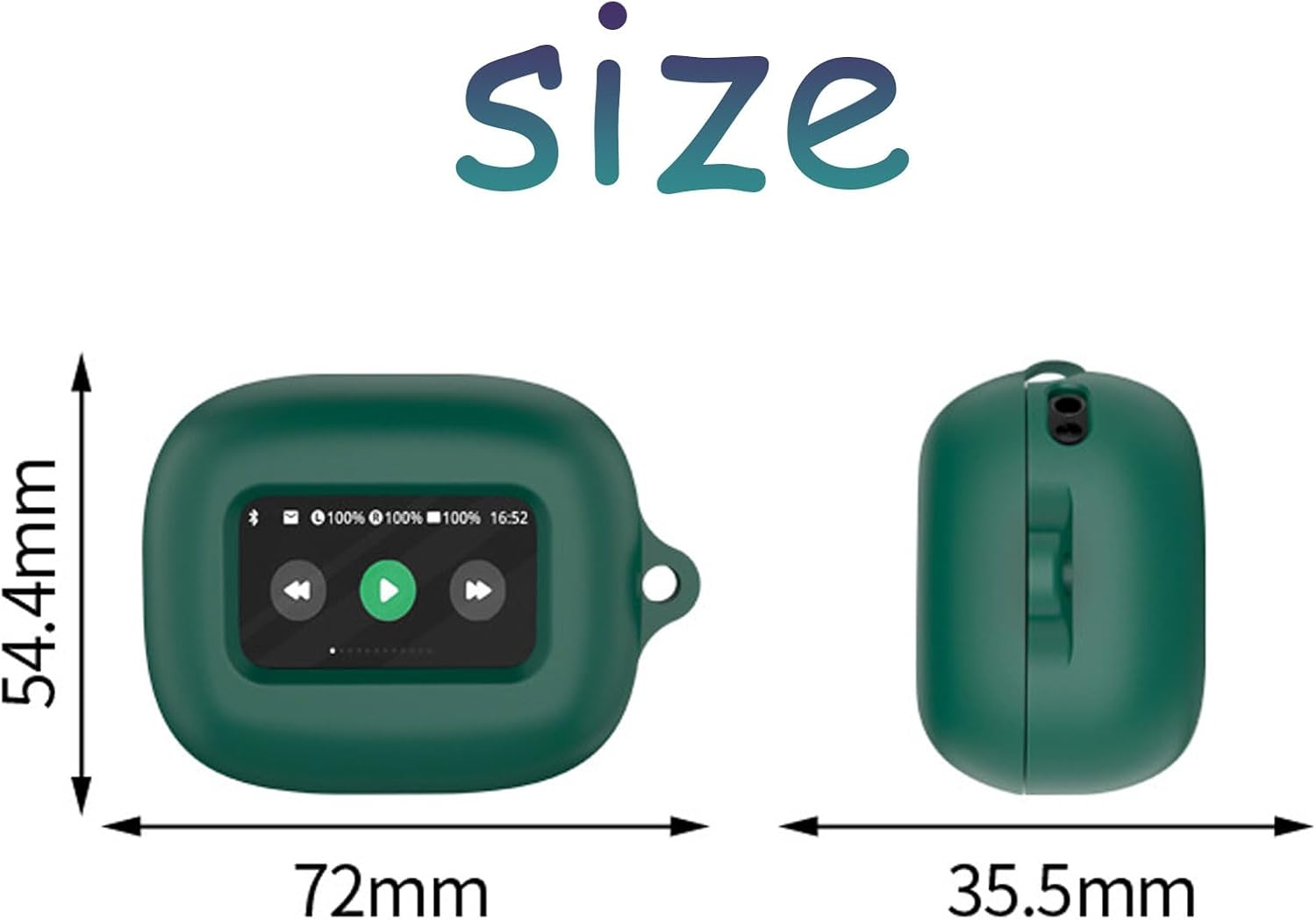 Case Compatible with Jbl Live Beam 3 Wireless Earbuds Silicone Material Shockproof Unique Portable Protective Cover with Carabiner (Black) - Black image number 6