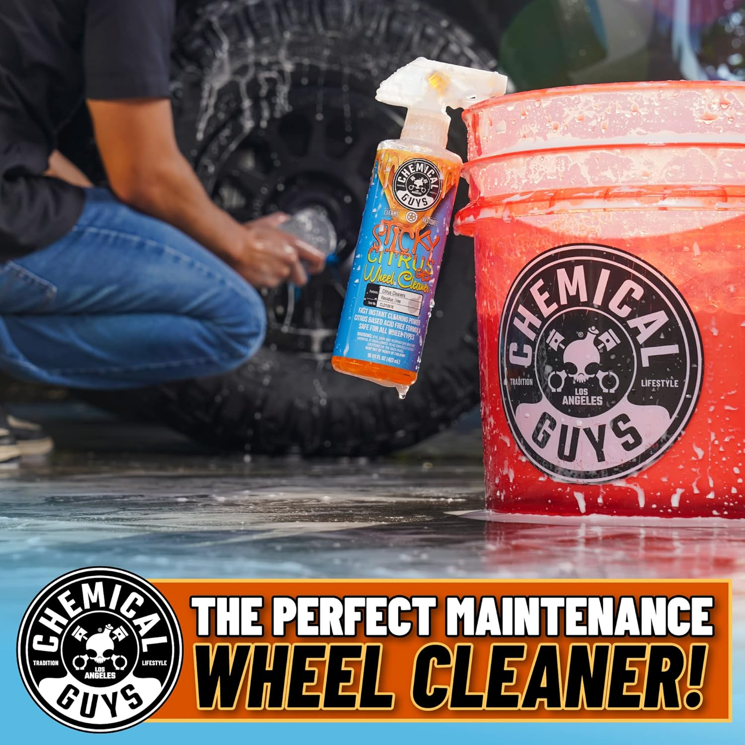 Chemical Guys CLD1051602 Sticky Gel Citrus Wheel Cleaner Gel, (Safe for All Wheel Types) Works on Cars, Trucks, Suvs, Motorcycles, Rvs & More, 16 Fl Oz (2 Pack) image number 2
