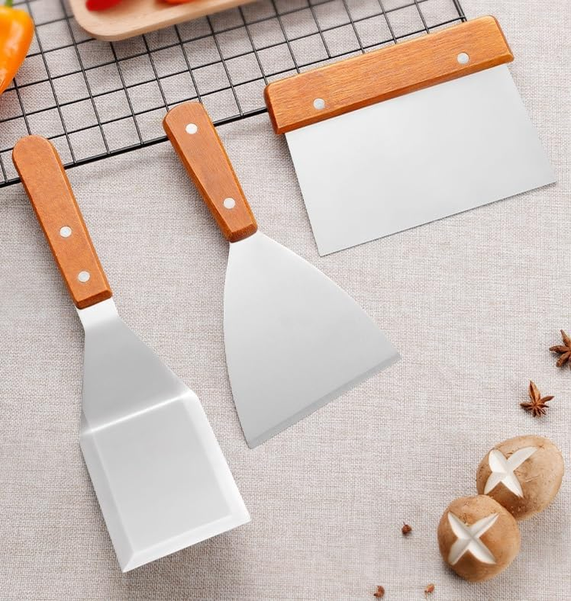 Kitchen Utensils Shovel Hamburger Shovel Stainless Steel Teppanyaki Cooking Barbecue Tools (Style1, One Size)