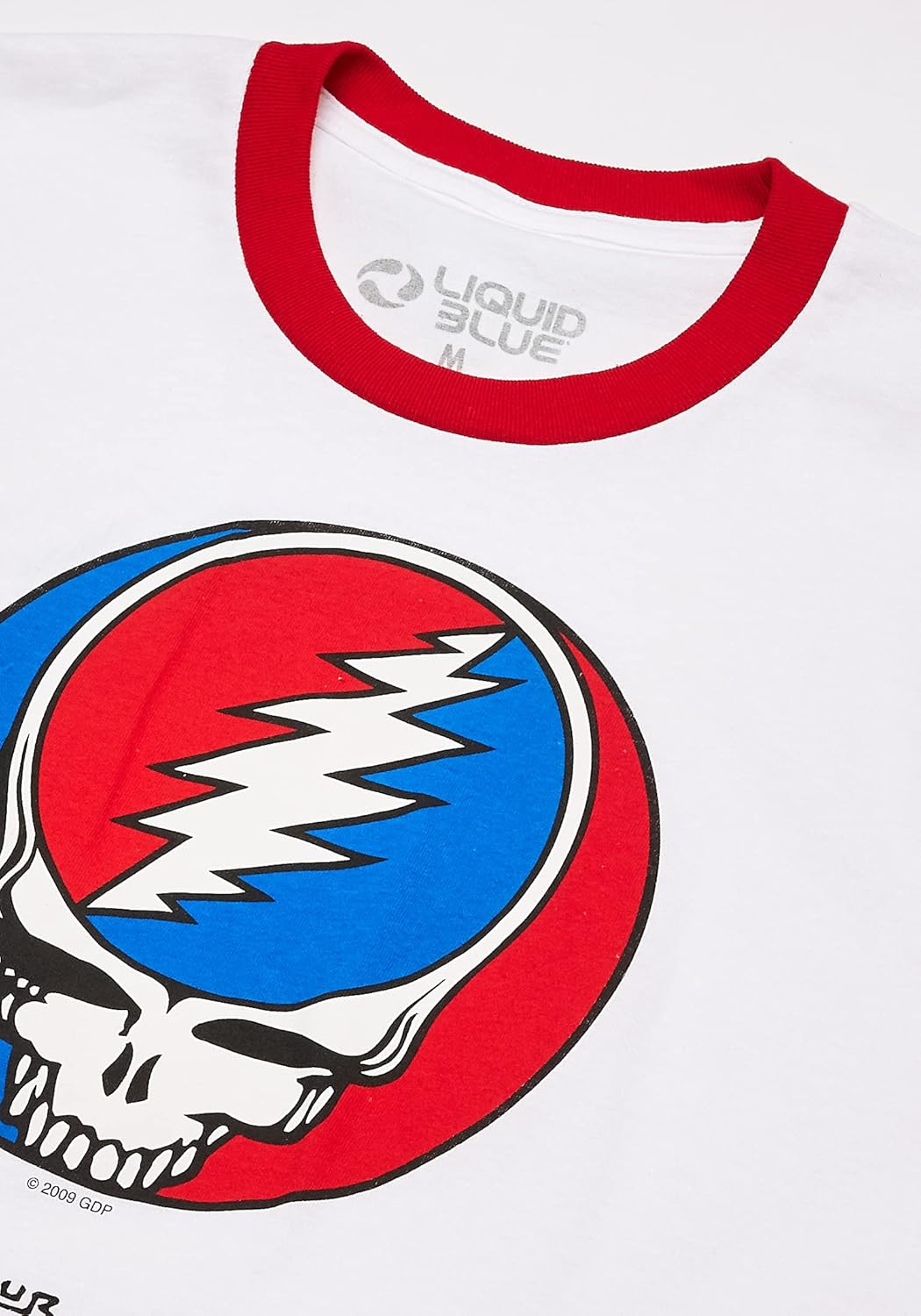 Liquid Blue Grateful Dead Men'S White Xx-Large Ringer T-Shirt image number 1