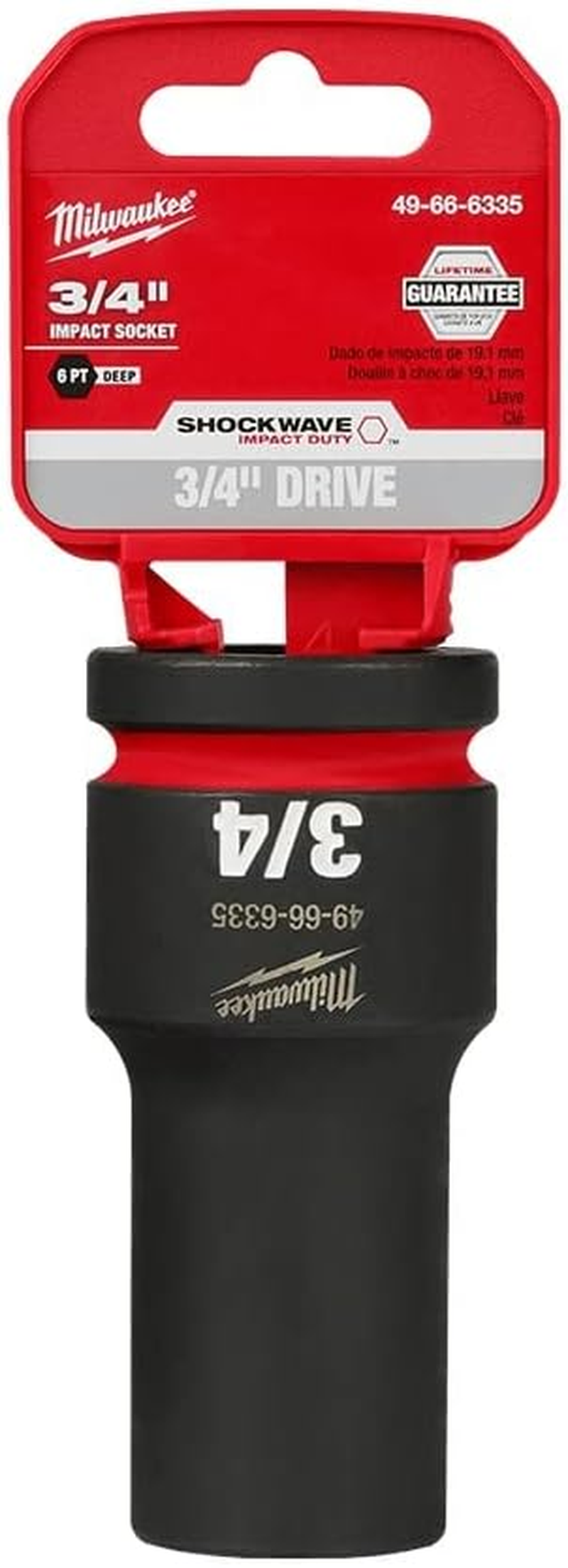 Milwaukee Shockwave 3/4-Inch Drive Deep 6 Point Impact Socket, 3/4-Inch Size image number 1