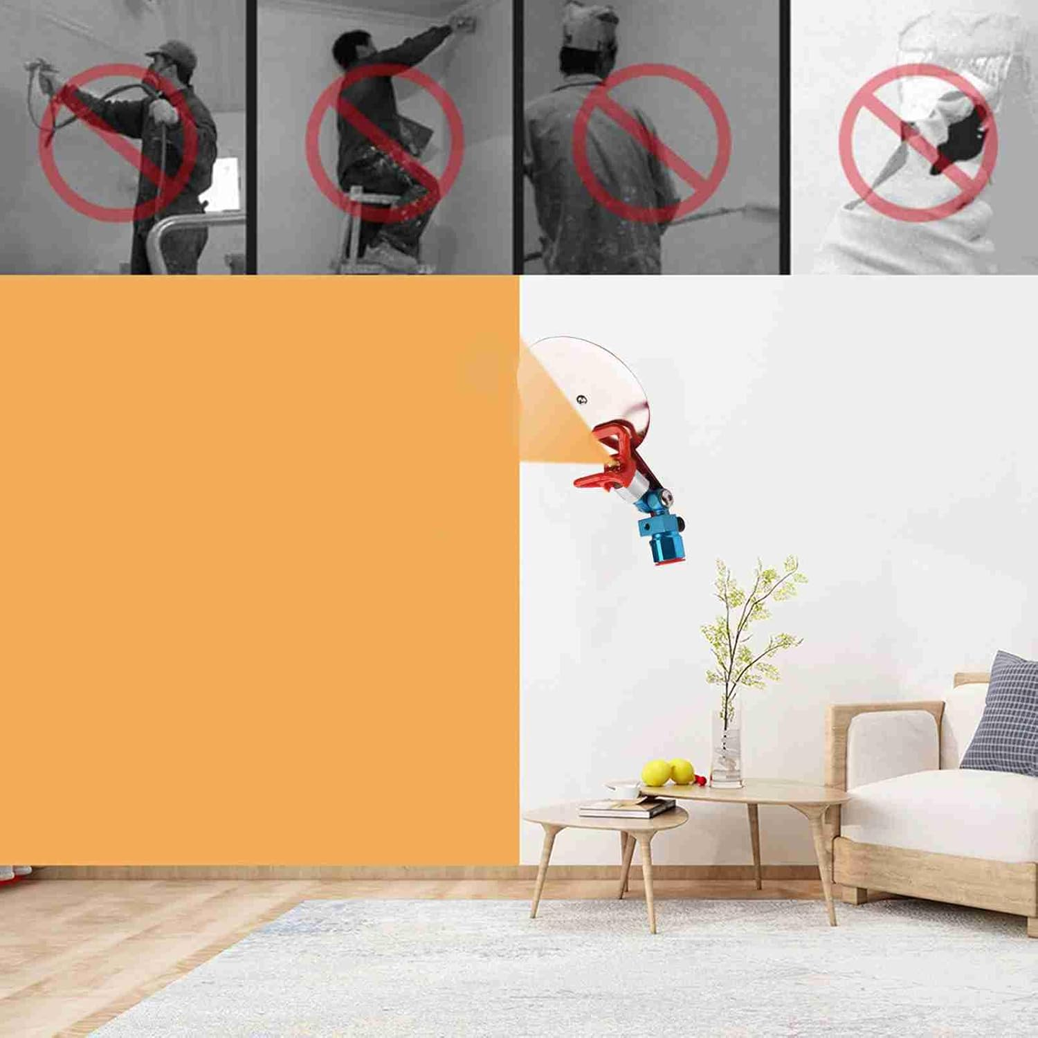 Universal Paint Spraying Accessory, Spray Guide Paint Accessory Tool for Wagner, 517 Nozzle Airless Spray Gun Edger Guide Edges Tool (With Extension Pole) image number 6