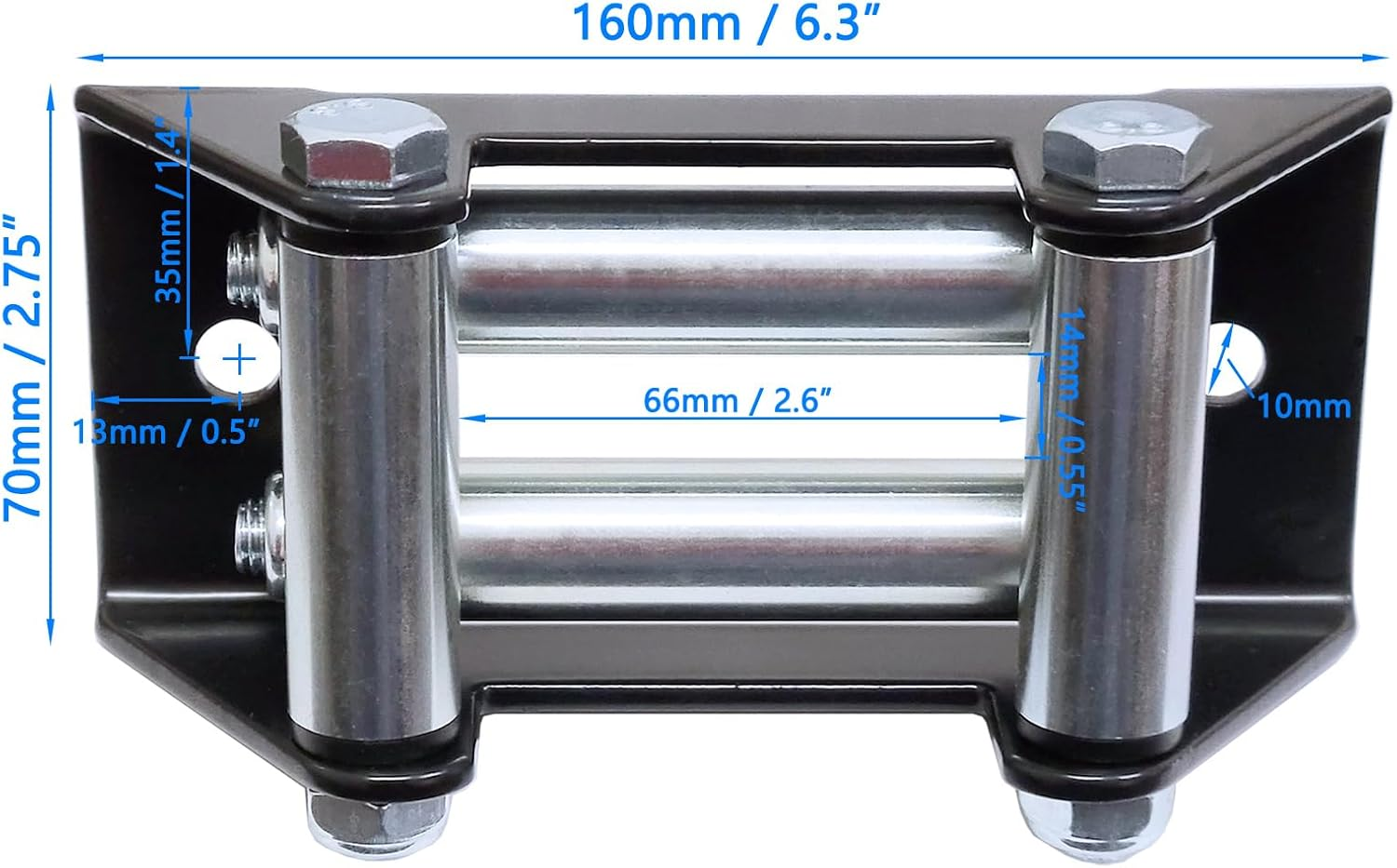 Auto-Plaza Winch Roller Fairlead Mount ATV UTV SUV Car Winch Fairlead Replacement (5" for 4000LBS) image number 5