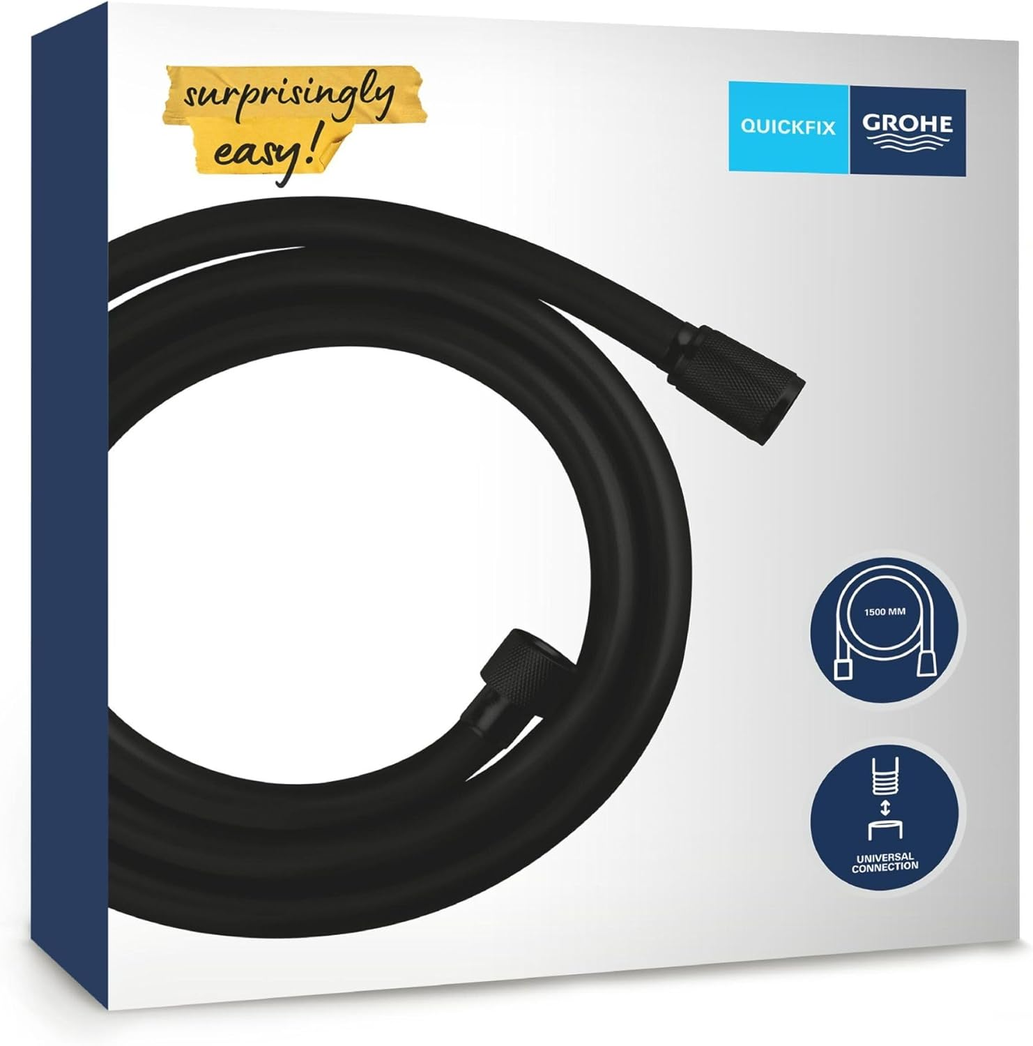 GROHE Vitalioflex Trend 287412432 Shower Hose 1.75 M Flexible Kink-Resistant Shower Hose Pressure Resistant Universal Connection No Sealing Rings Required Black image number 2