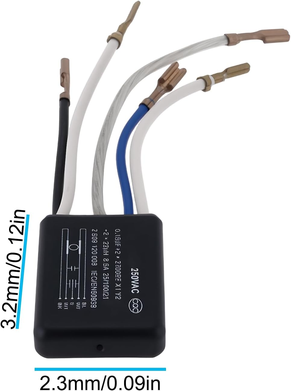 Suppression Filter Capacitor 2609120008 250V/8.5A Compatible with Bosch GEX/GWS image number 4