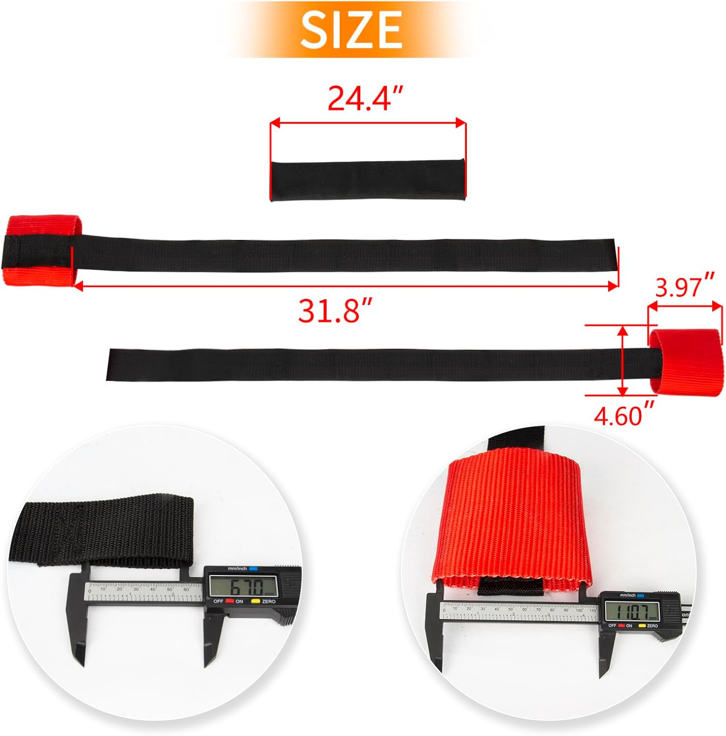 Universal Biker Bar Handlebar Strap - PSLER Bar-Harness II Universal Loop Handle Bar Motorcycle Tie down Straps Handle Belt for Motorcycle Handlebar Trailer, Dirt Bike, Dirt Bike, Red