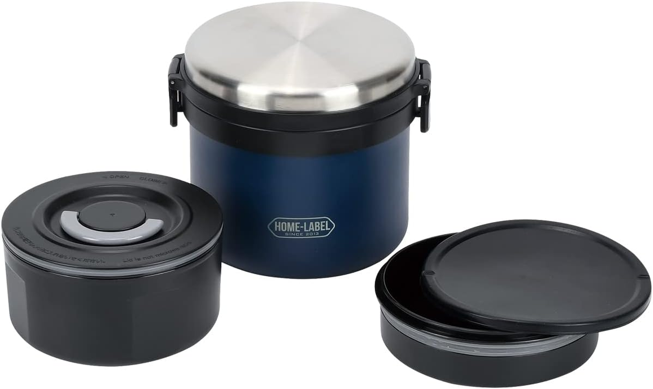 Pearl Metal HB-5667 Lunch Jar, 1000 Lunch Box, Donburi, Full Vacuum, Stainless Steel, Heat Retention, Cold Retention, White, Home Label image number 6