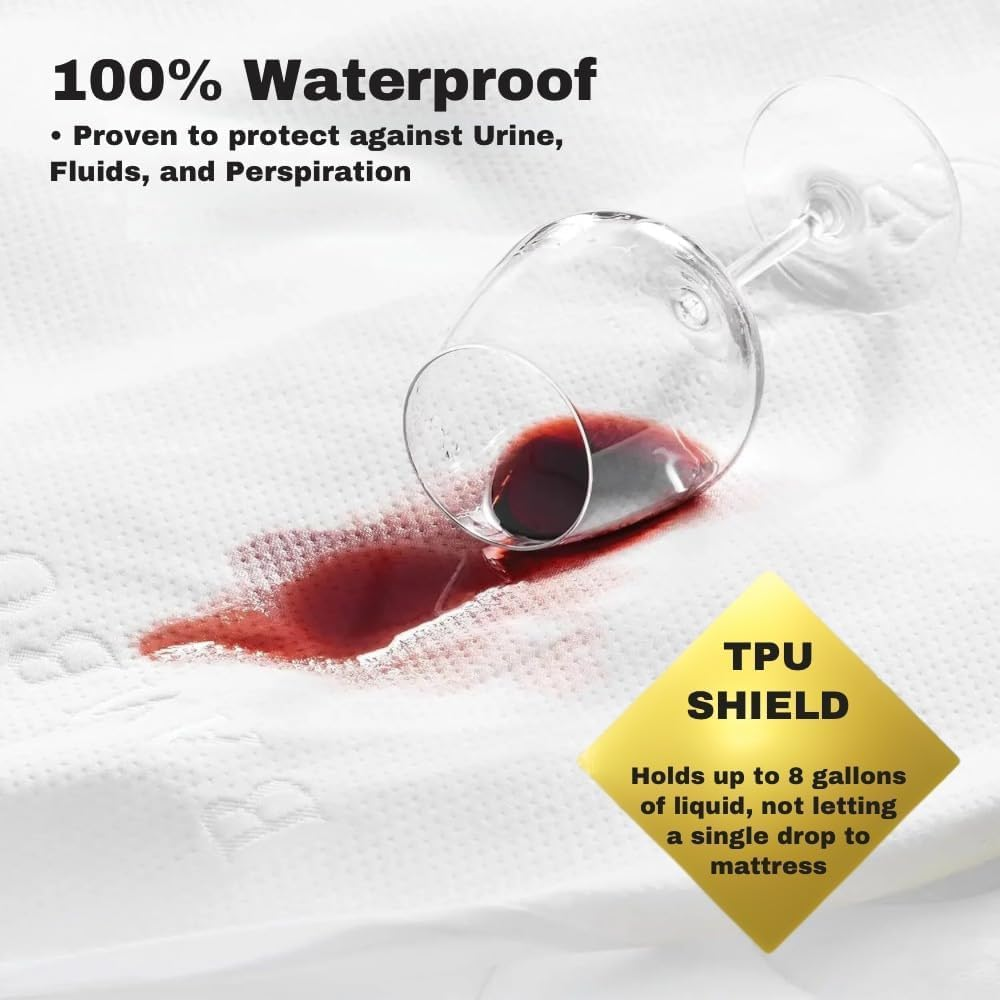 Mellow Pillow Bamboo Waterproof Full Mattress Protector Made from Bamboo Fabric -Lightweight, Ultra Soft, Breathable Machine Washable Mattress Cover for Bed Cooling (Single (91 * 188 * 40 Cm)) image number 1