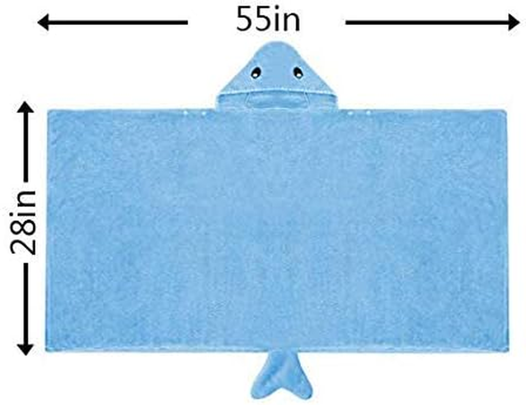 Shark Hooded Bath Towel Poncho for Kids, Ultra Soft Towel Wrap, Extra Large Size 28X55 Inch, Absorbent Bathrobe &ndash; SZTTY (Blue) image number 3