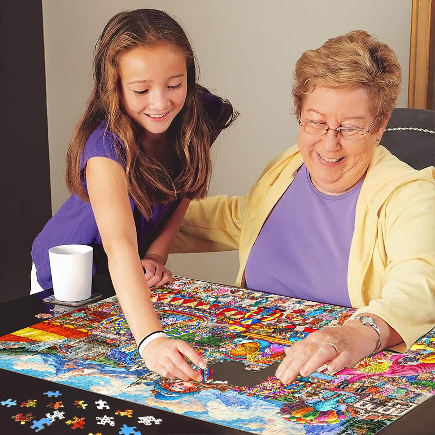 HUADADA Jigsaw Puzzles for Adults 1000 Pieces, Puzzles for Adults 1000 Piece, Challenging Game Toys, Impossible Puzzle, Family Decoration Puzzle - Carnival image number 1