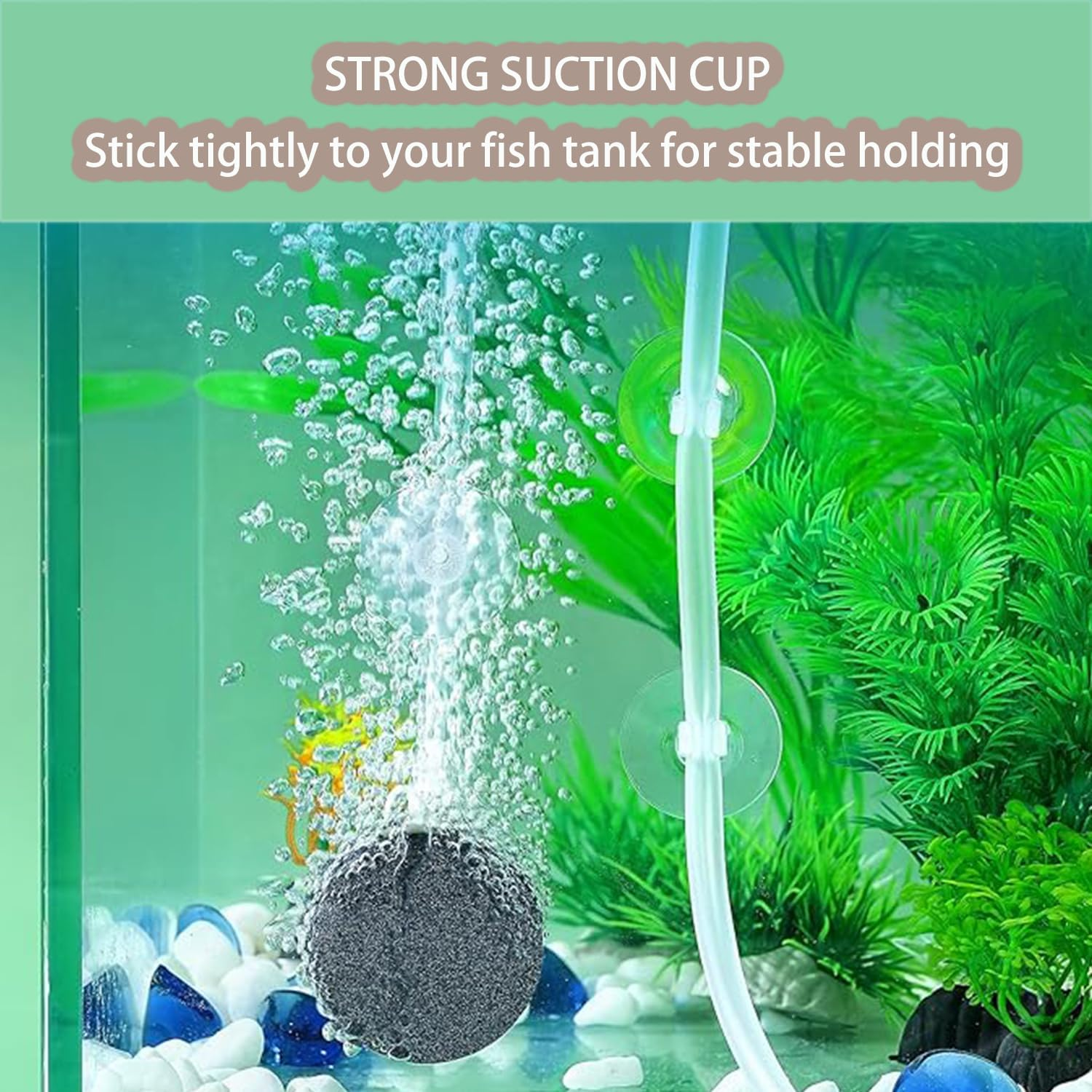 Roczential 24-Pack Aquarium Suction Cup Clips for 3/16" ID Airline Tubing, Air Hose Holder Clamp for Fish, Turtle, Frog Tank image number 1