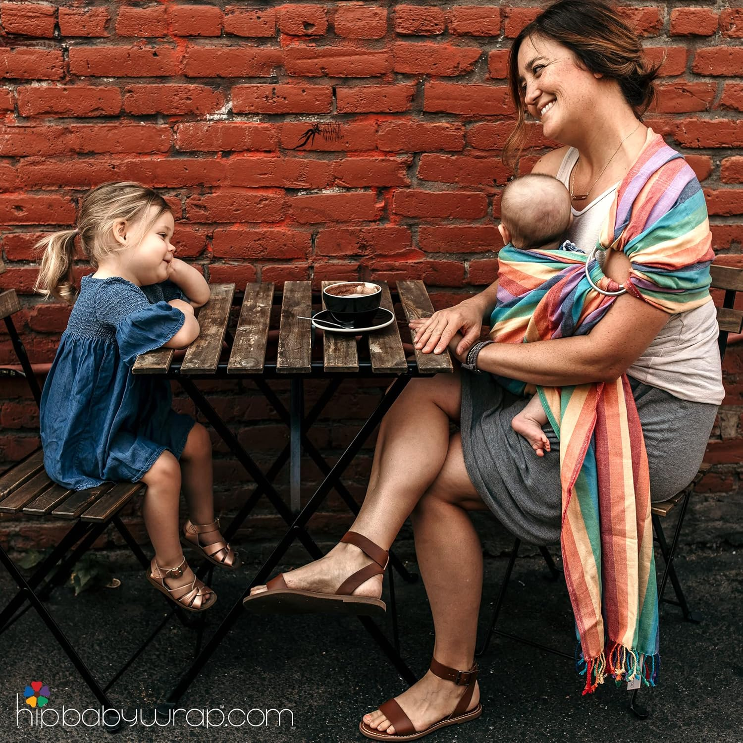 Hip Baby Wrap Ring Sling Baby Carrier for Infants and Toddlers - 100% Soft Cotton Baby Wraps Carrier for Babies 8-35 Lbs - Perfect Baby Shower Gifts Moms and Dads - Nursing Cover (Summer Rainbow) - Jungle image number 4