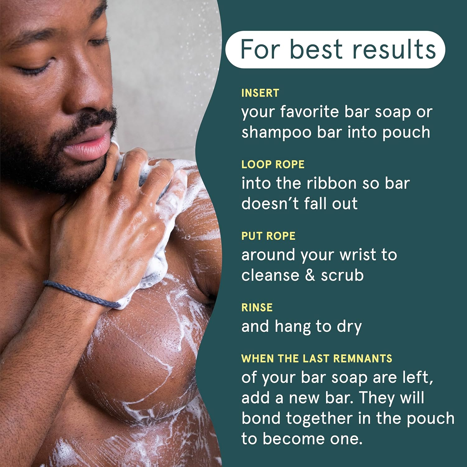 Cleanlogic Sports Exfoliating Soap Saver Black/Grey, Removes Dry and Dead Skin, Daily Skincare Routine, Reusable, Vegan Friendly, Suitable for All Skin Types, Pack of 3 image number 4