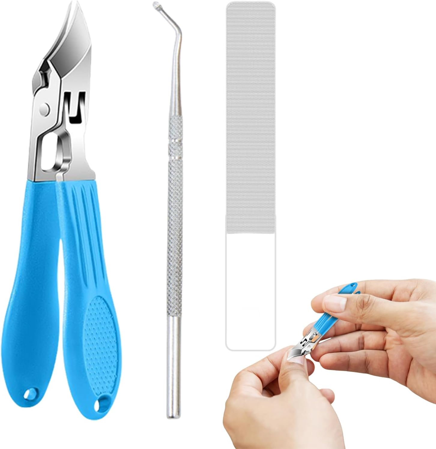 Angled Nail Clippers,Stainless Steel Fingernail Cutter - Portable Anti-Splash Non-Slip Wide Nail Clippers for Salon Home Women Travel Seniors Grooming Kids