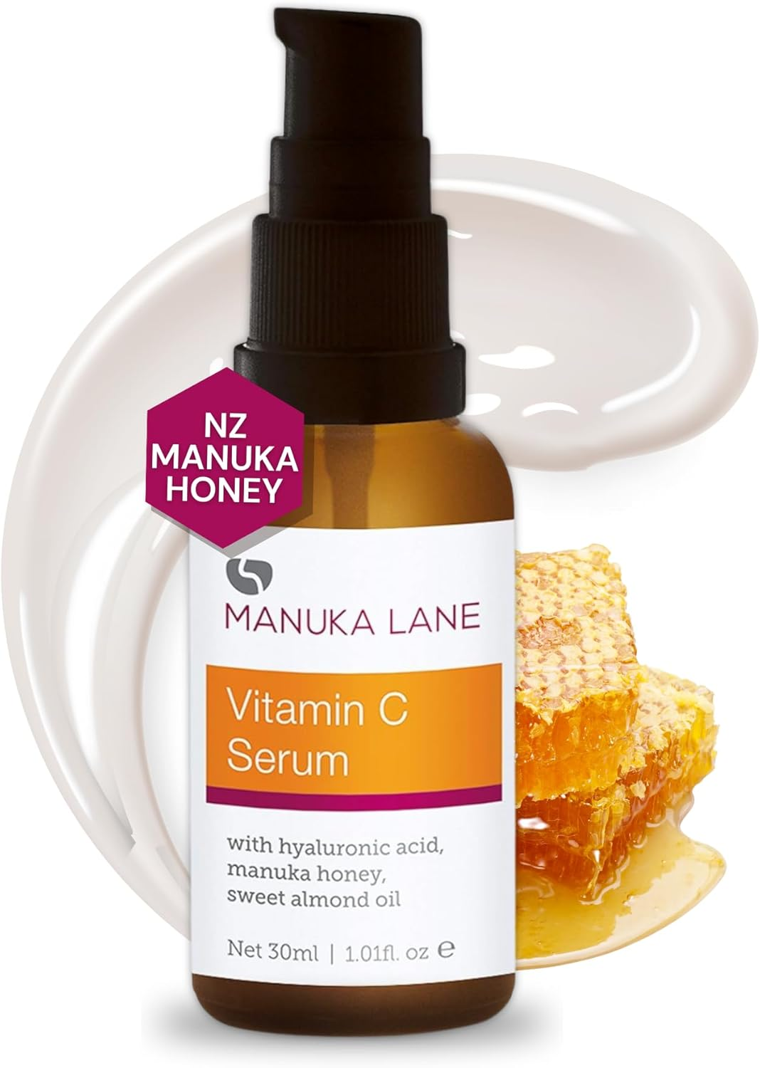 Vitamin C Serum for Face and Neck with Hyaluronic Acid, Manuka Honey & Sweet Almond Oil | Plant Based Formula | Carefully Formulated to Keep Your Skin Young and Healthy! image number 4