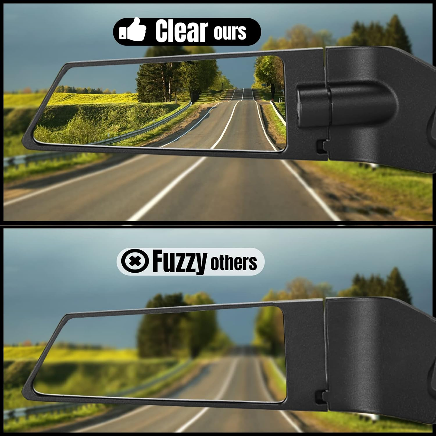 2025 Latest Motorcycle Wing Mirrors Compatible with GSXR 600 750 1000 | CBR300R CBR500R CBR600RR CBR1000RR EX250 EX300 EX400 EX650 ZX6R ZX10R - Adjustable Low Profile & Convex Design - 2 Pack image number 1