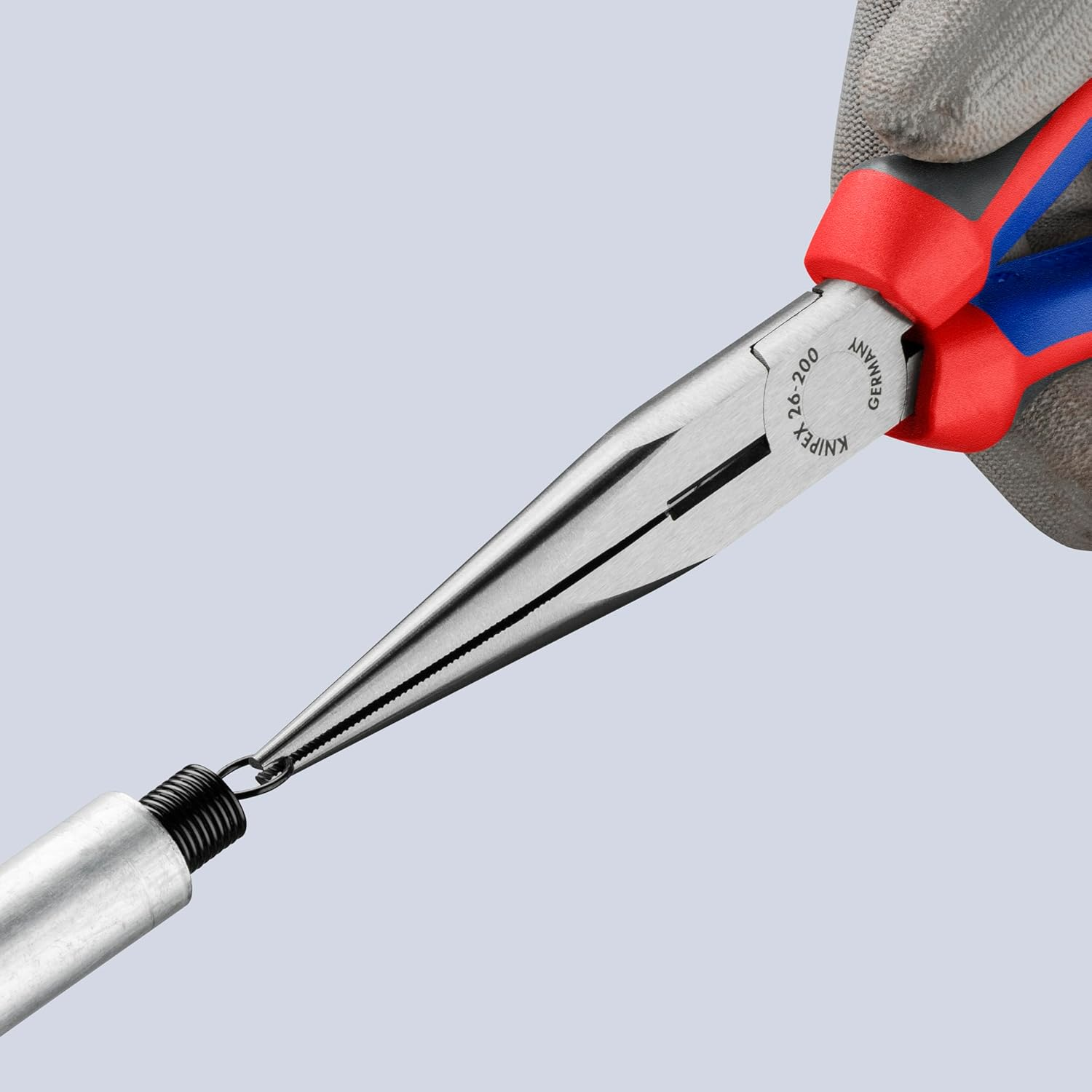 KNIPEX Tools - Long Nose Pliers with Cutter, Multi-Component (2612200), Multi-Colour, 8 Inches image number 4