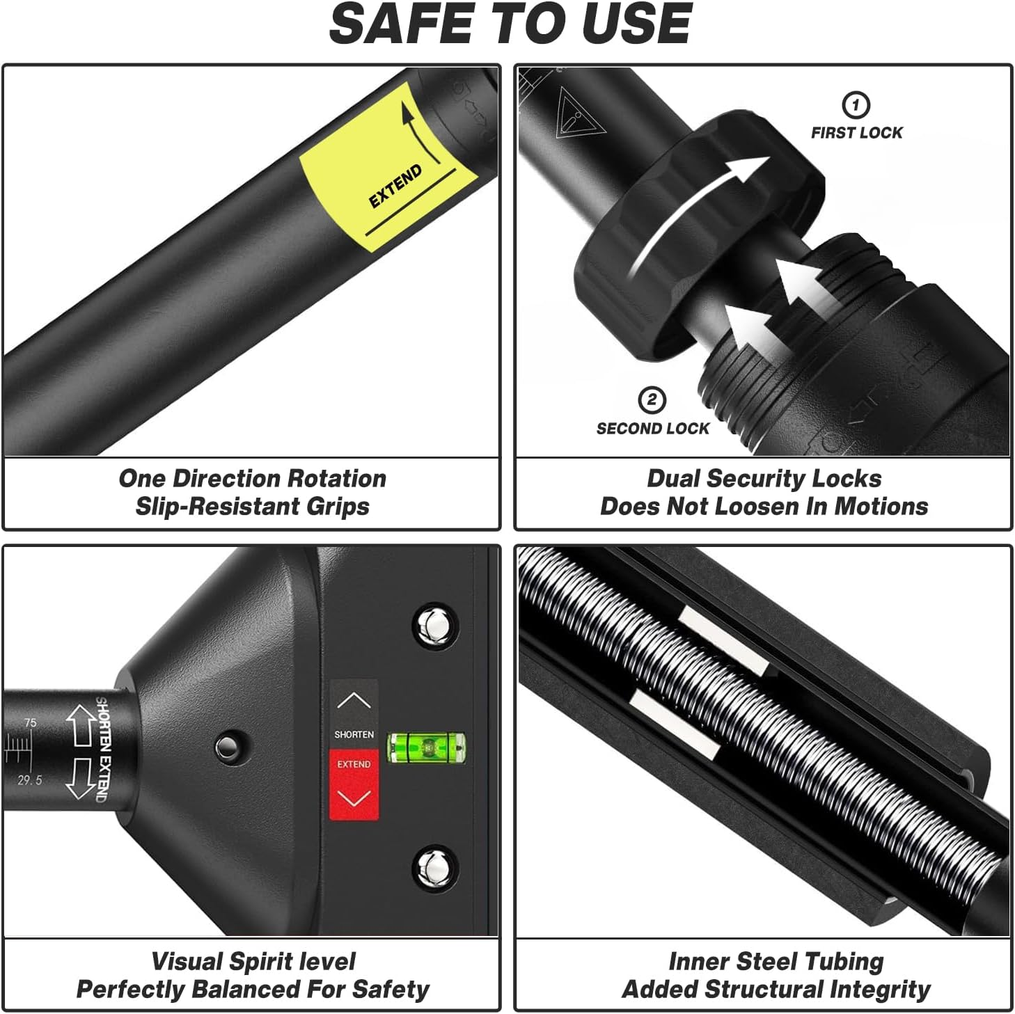 METEOR Doorway Pull up Bar, Fitting Width 75-94Cm, 200Kg Capacity, Drill-Free, Adjustable Length, Chin up Bar, Push up Bar, Abdominal Training Door Bar