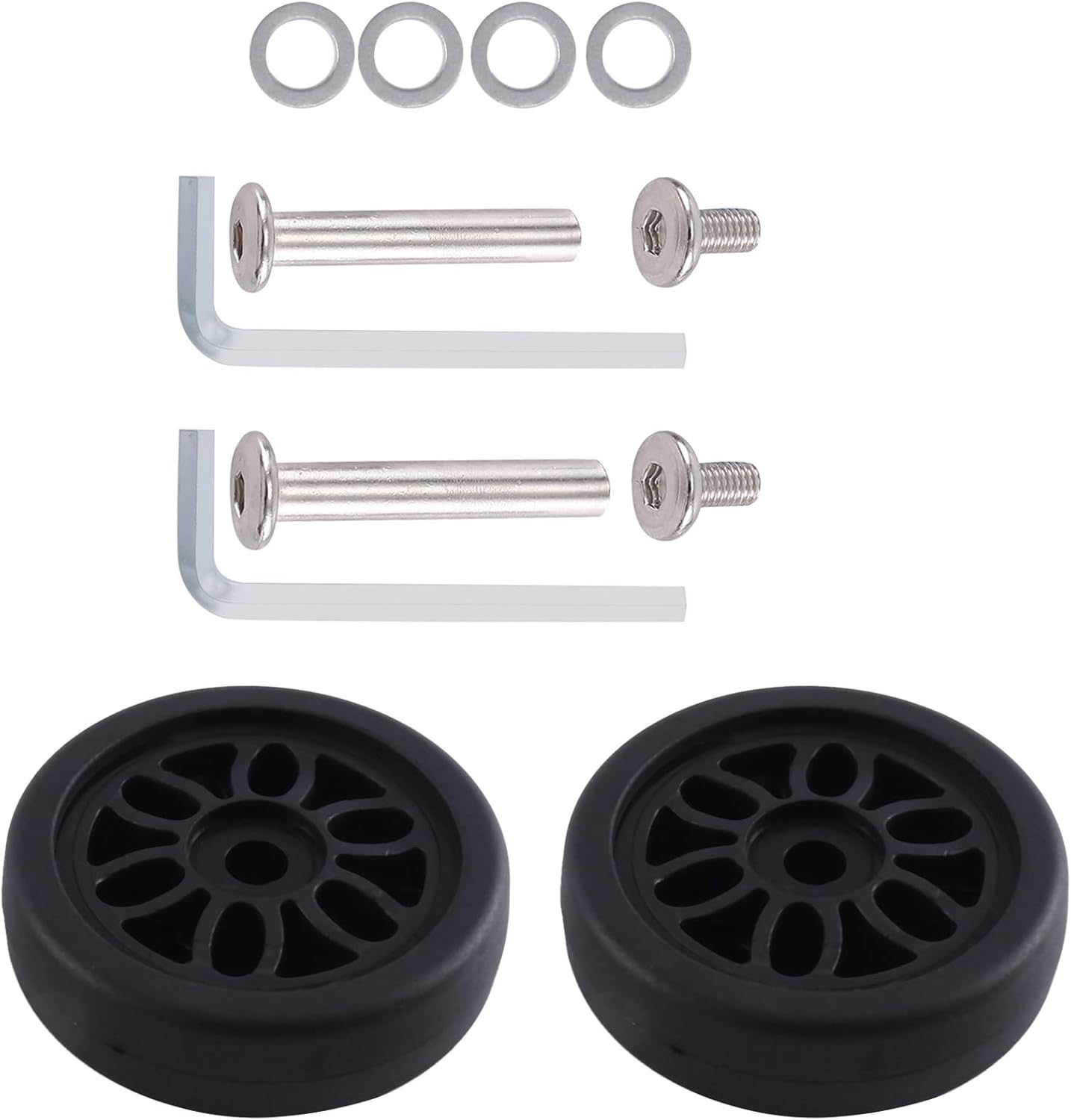 6 Set 50Mm X12Mm Luggage Wheels Replacement Wear PU Caster Suitcase Replacement Wheels Luggage Wheels image number 5