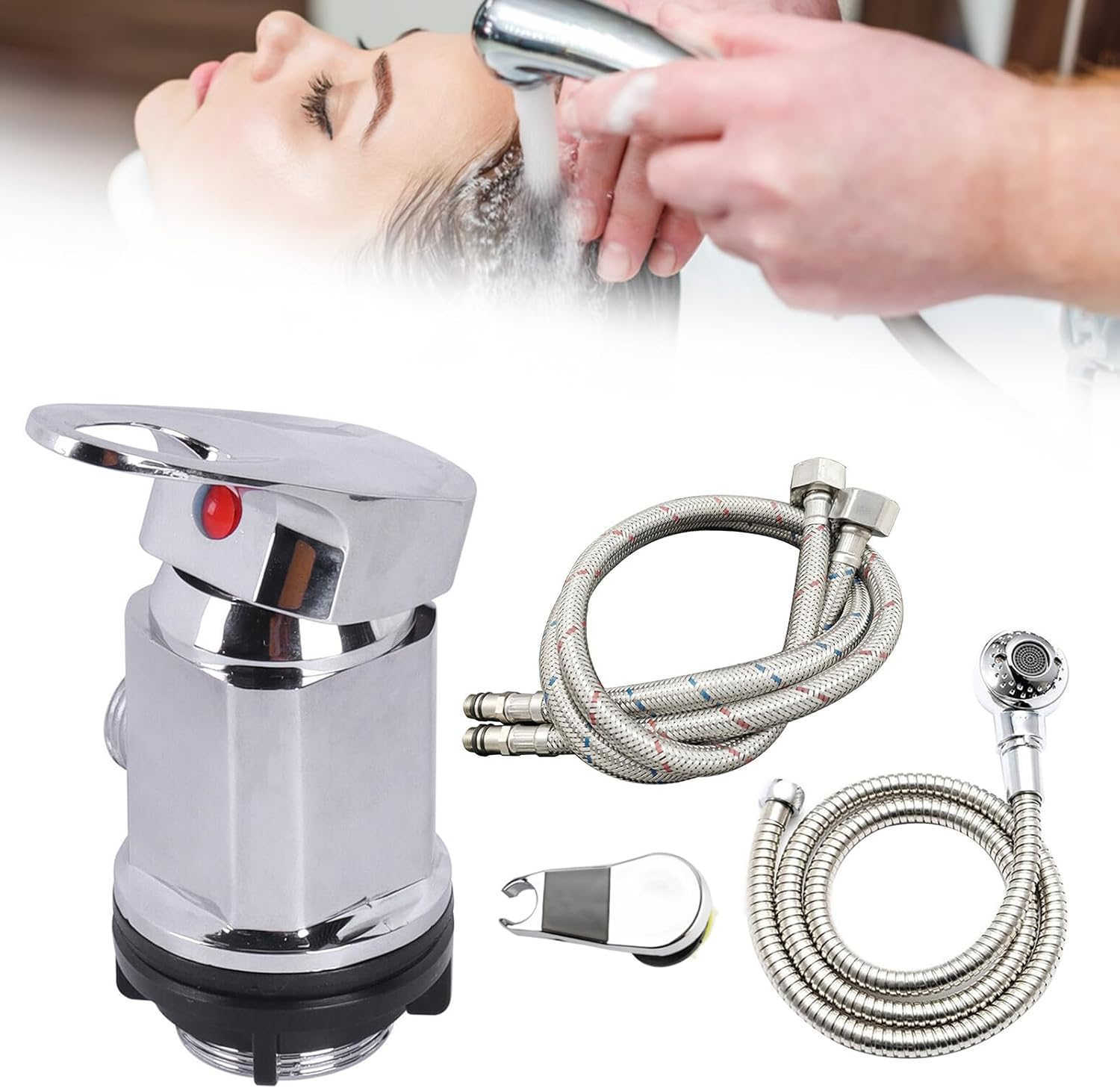 Shower Mixer Tap Outlet 1/2 Inch with 80 Cm Inlet Pipes and Outlet Pipes + Sprinkler Set for Motorhome Campervan image number 5