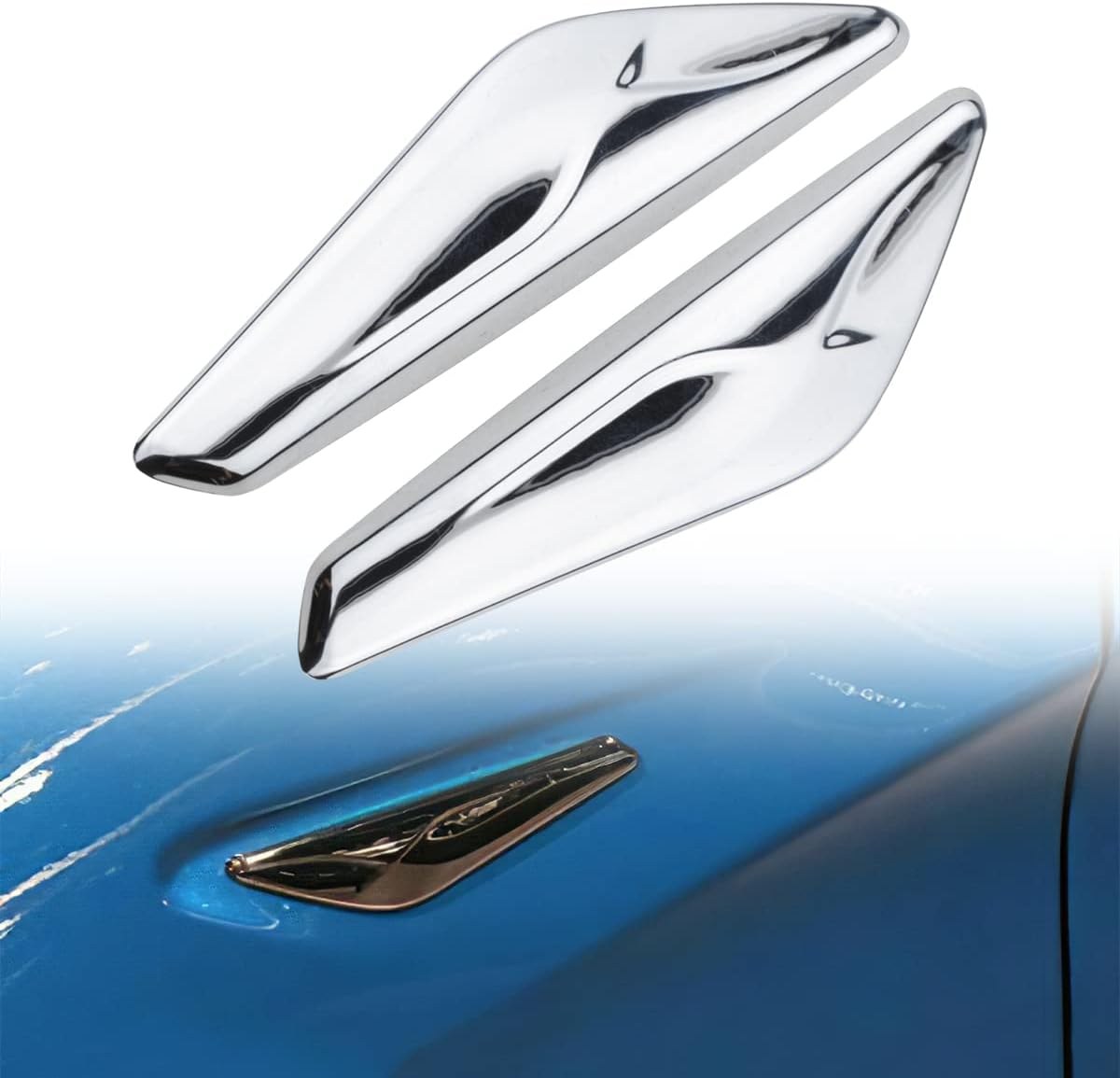 2 PCS Front Fender Right Left Side Fits BMW X3 F25 X4 F26 2013-2017 Replace 51117338570 51117338569 Chrome Trim Finisher image number 5