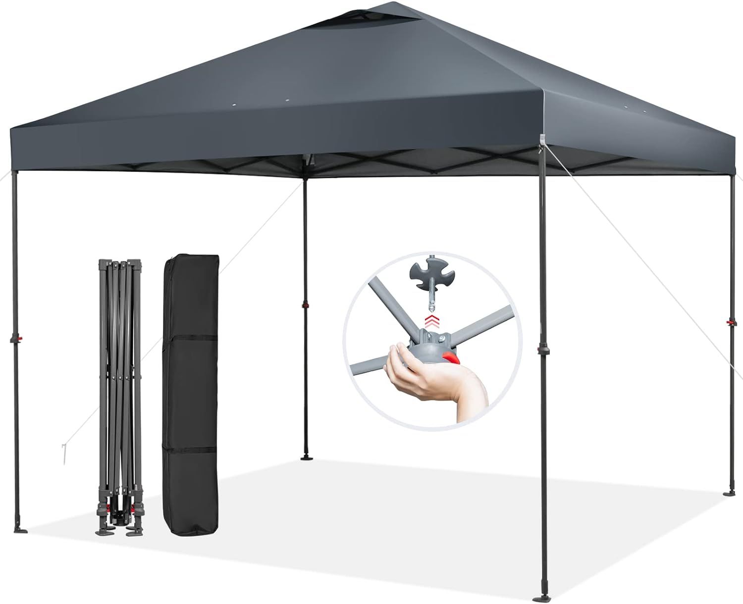 Costway 3X3M Outdoor Instant Gazebo Marquee, Folding & Portable Pop-Up Canopy Tent W/Carry Bag, One-Person Setup, Rotatable Feet, Height-Adjustable&Tiltable Sun Shade Shelter for Camp, Patio, Market