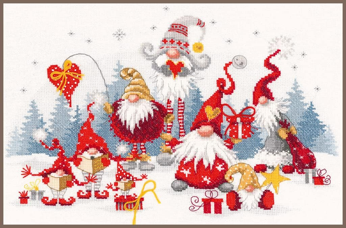 Vervaco Counted Cross Stitch Kit 15.2"X10.8"-Christmas Meeting (27 Count) -V0195759
