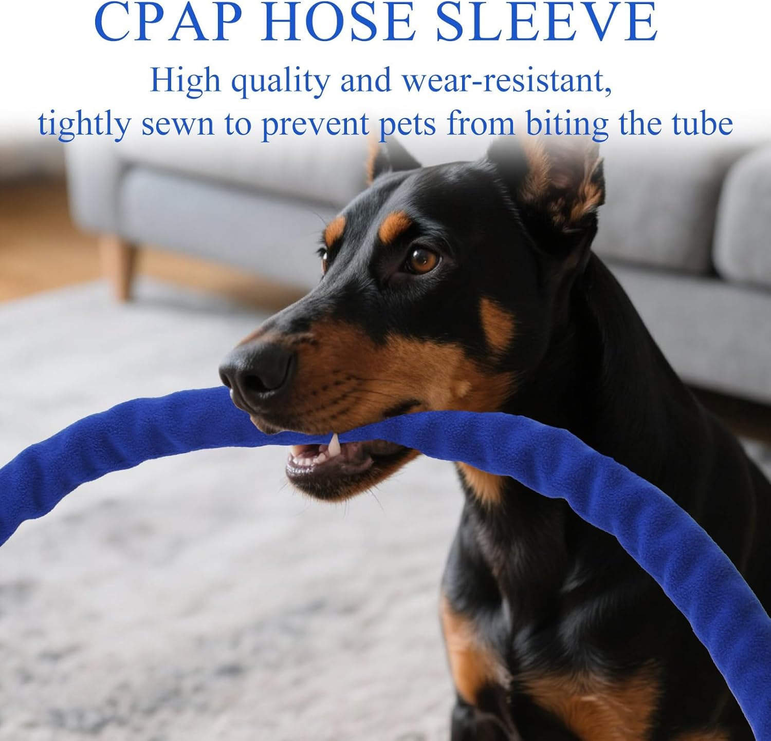 6.3Ft C P a P Hose Cover for Resmed Climatelineair Airsense 10 & 11, Cat Proof CPAP Tube Cover, Full Zippered Insulator Wrap Prevent Rainouts C P a P Hose Cover (Blue) image number 5