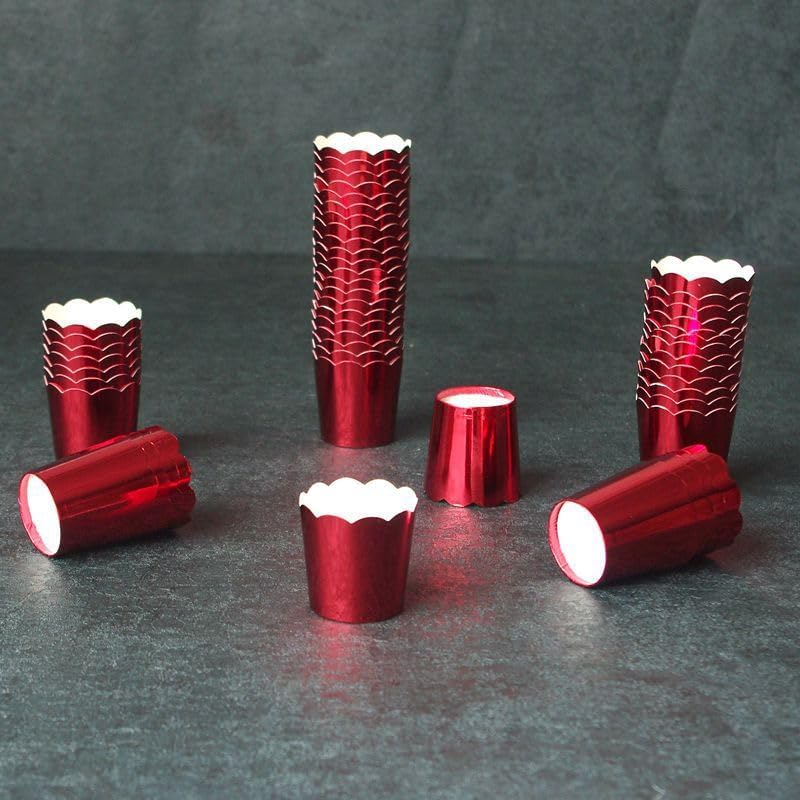 50 Pcs Paper Cupcake Liners Baking Cups, Holiday/Parties/Wedding/Anniversary Red image number 1