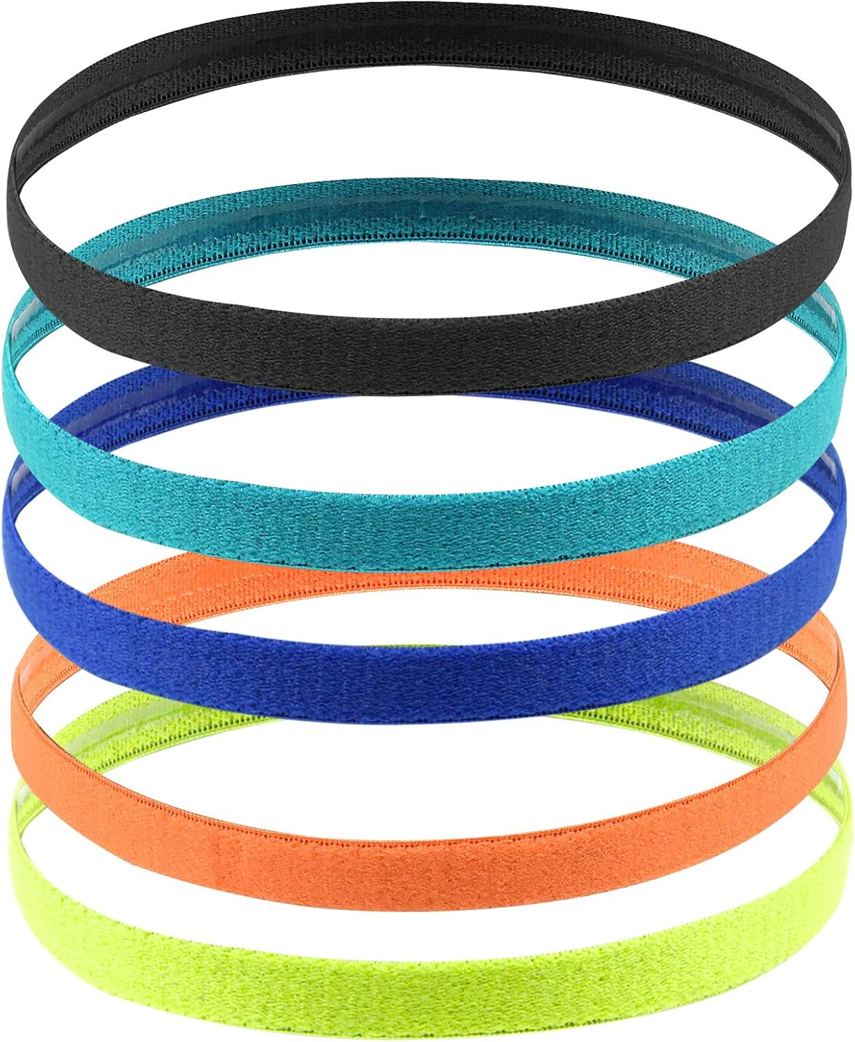Avodova 5 Pcs Sports Headband Kids, Elastic Non-Slip Sports Hairbands for Boys & Girls, Unisex Fitness Headband