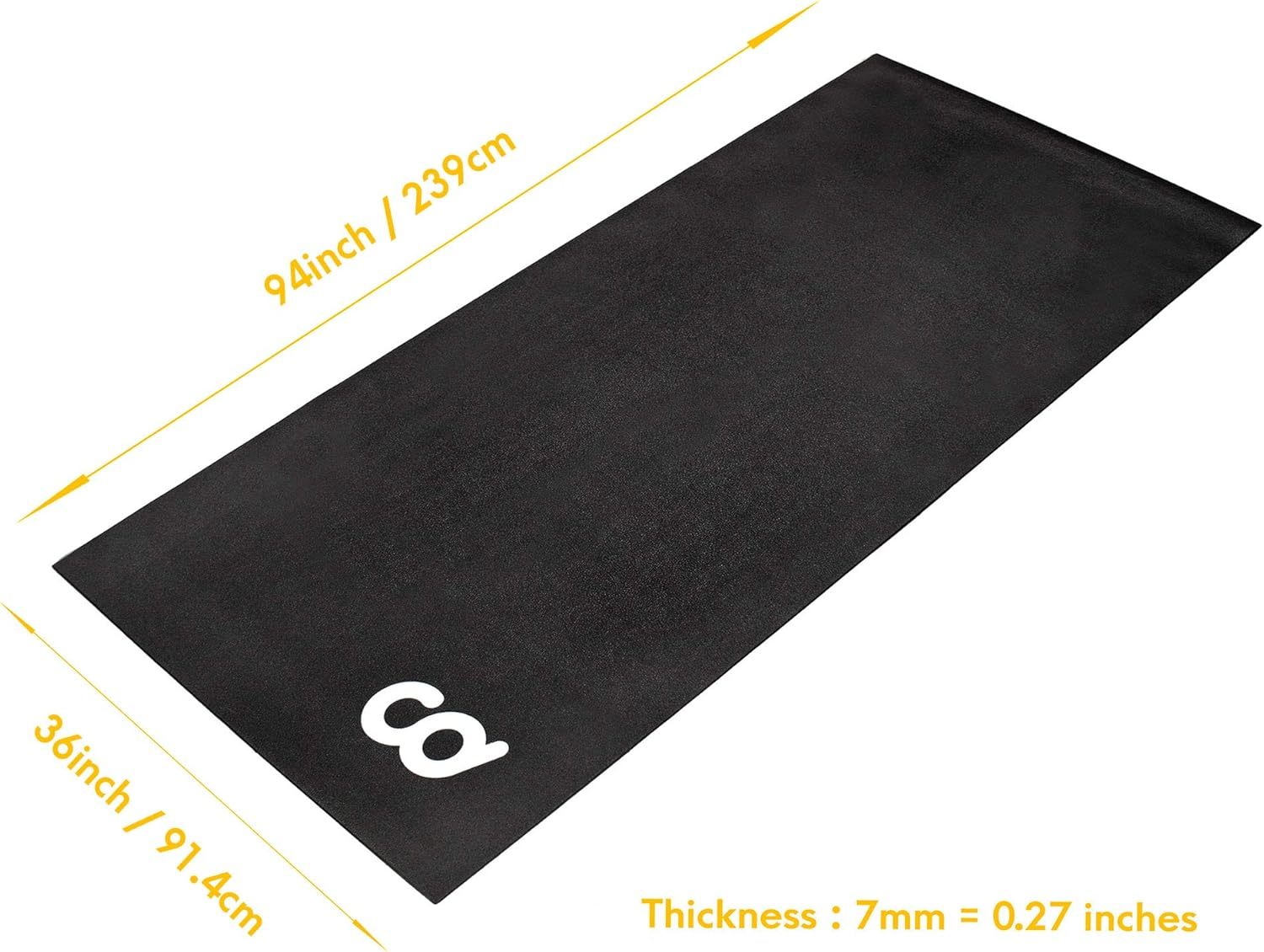 Cyclingdeal Exercise Rowing Machine Mat - 3'X7.8' (Soft) - under Indoor Stationary Spin Bike, Treadmill, Elliptical, Hardwood Floors and Equipment Gym Home Carpet Protection (36"X94") image number 3