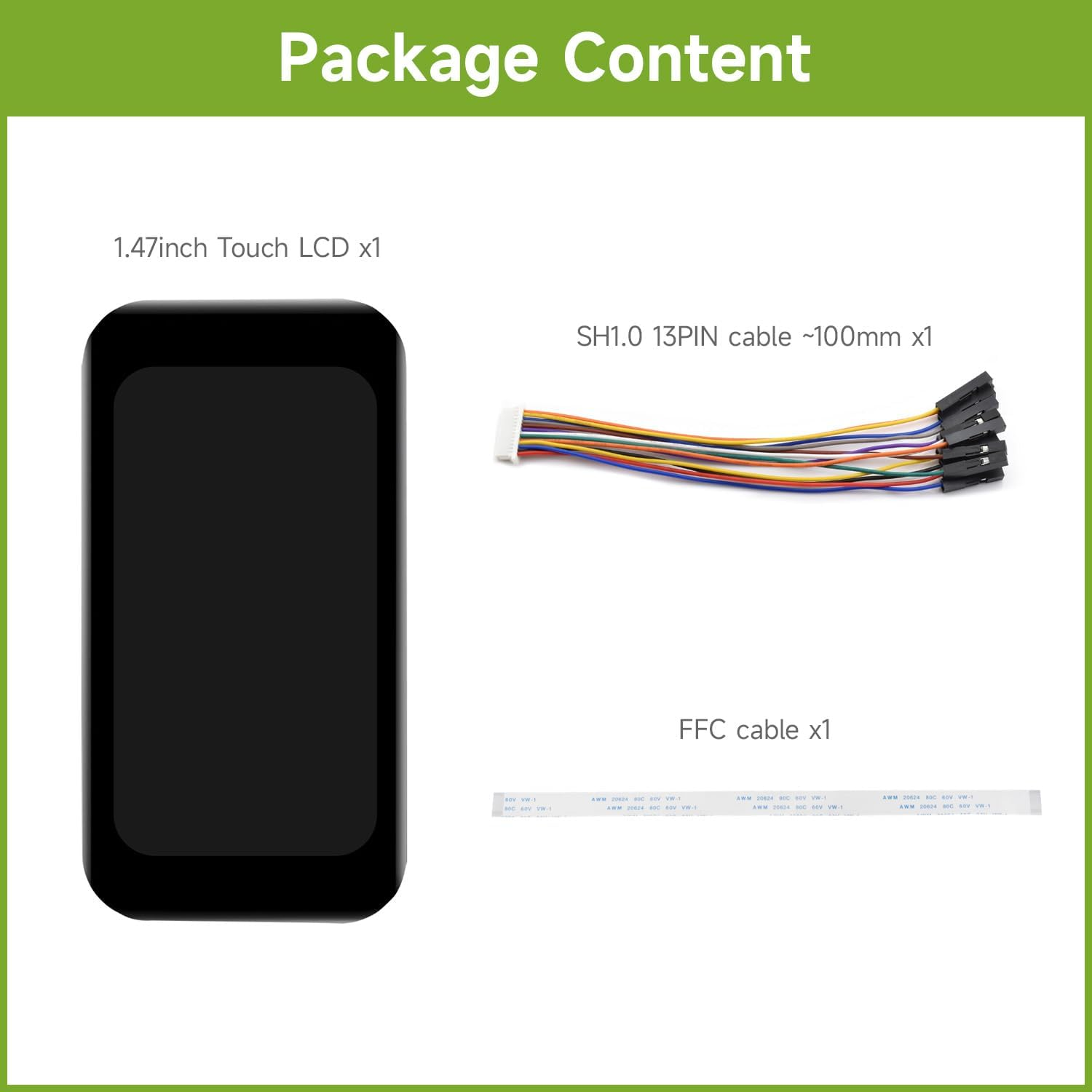 Waveshare 1.47Inch LCD Small Display Module with Touch Panel, Compatible with Raspberry Pi/Pi Pico/ ESP32S3, Micro LCD Display, 172&times;320 Resolution, IPS, SPI and I2C Communication, 262K Display Color image number 2