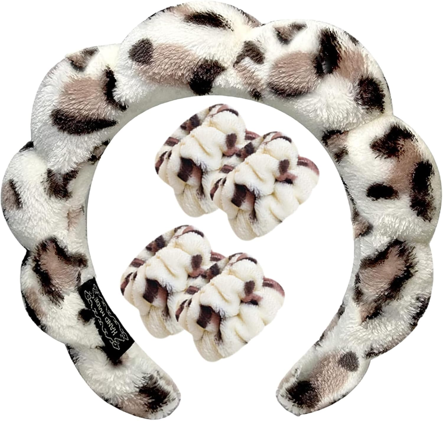 5 Pieces Spa Wrist Washband Set,Absorbent Wrist Wash Band Towel for Washing Face and Facial Makeup Headband Wristbands for Women Girls Cleansing Cuffs for Wrist image number 2