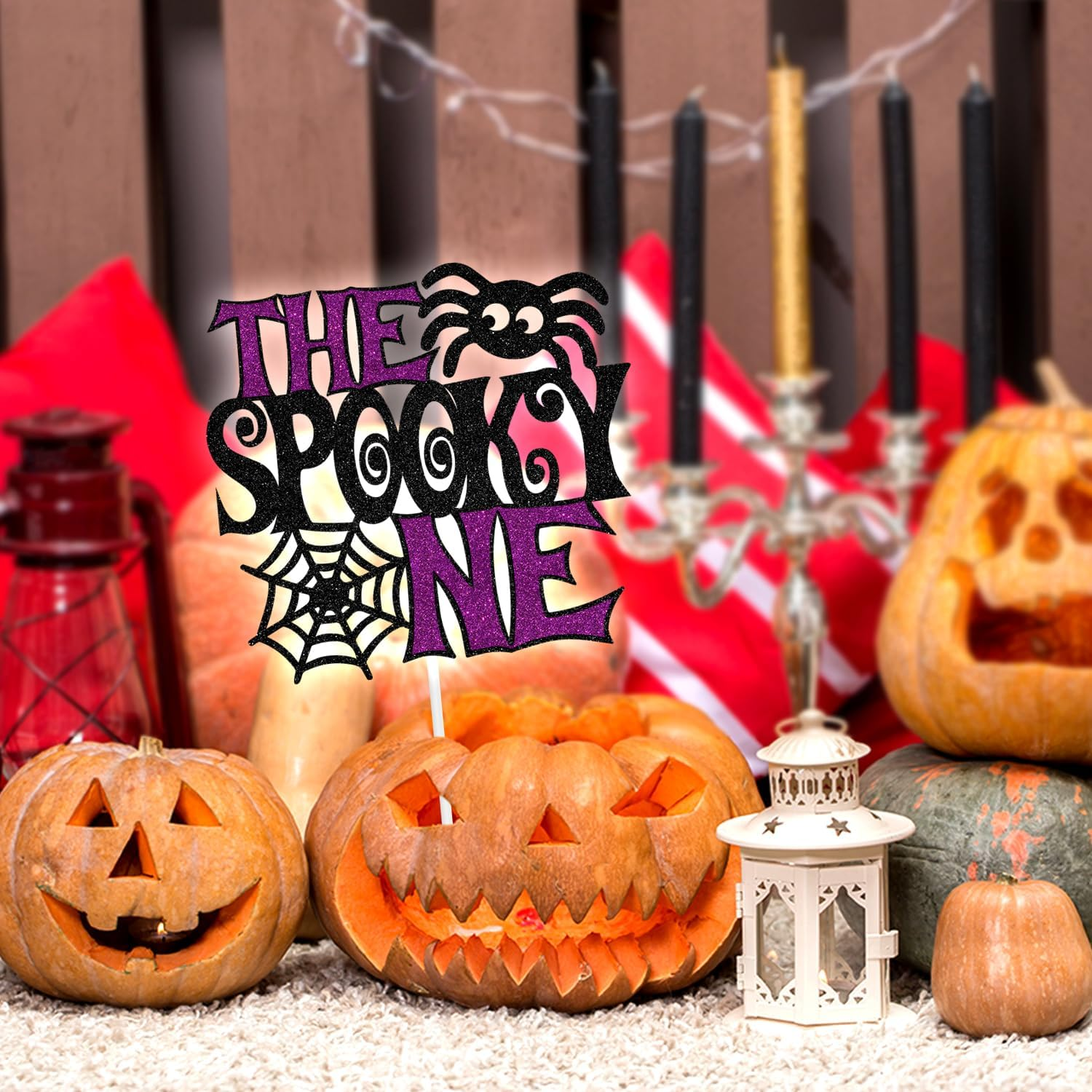 The Spooky One Cake Topper,Ghost Boo Bat Cake Decor, Halloween 1St Birthday/Baby Shower Party Decoration Supplies for Boys Girls image number 2