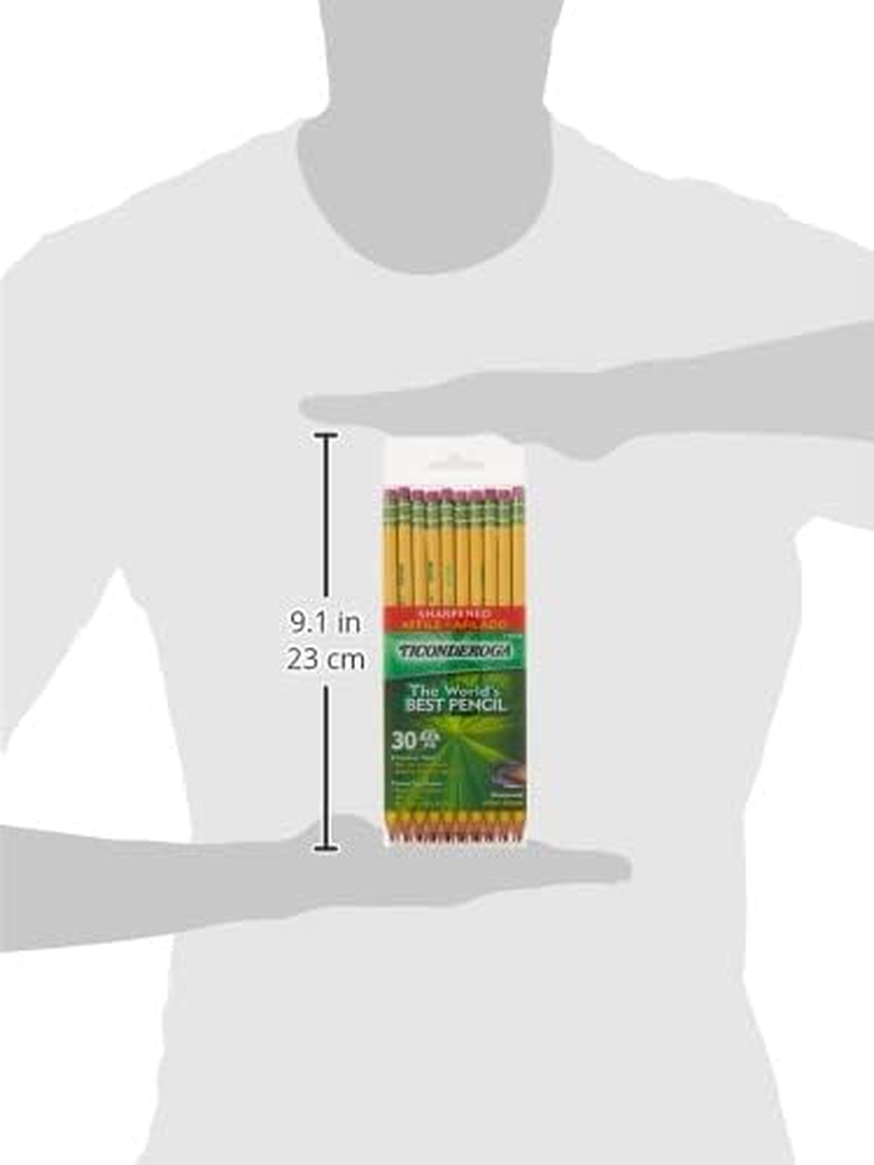 Ticonderoga Dixon Wood-Cased 2HB Pencils, Pre-Sharpened, Box of 30, Yellow (13830) image number 3