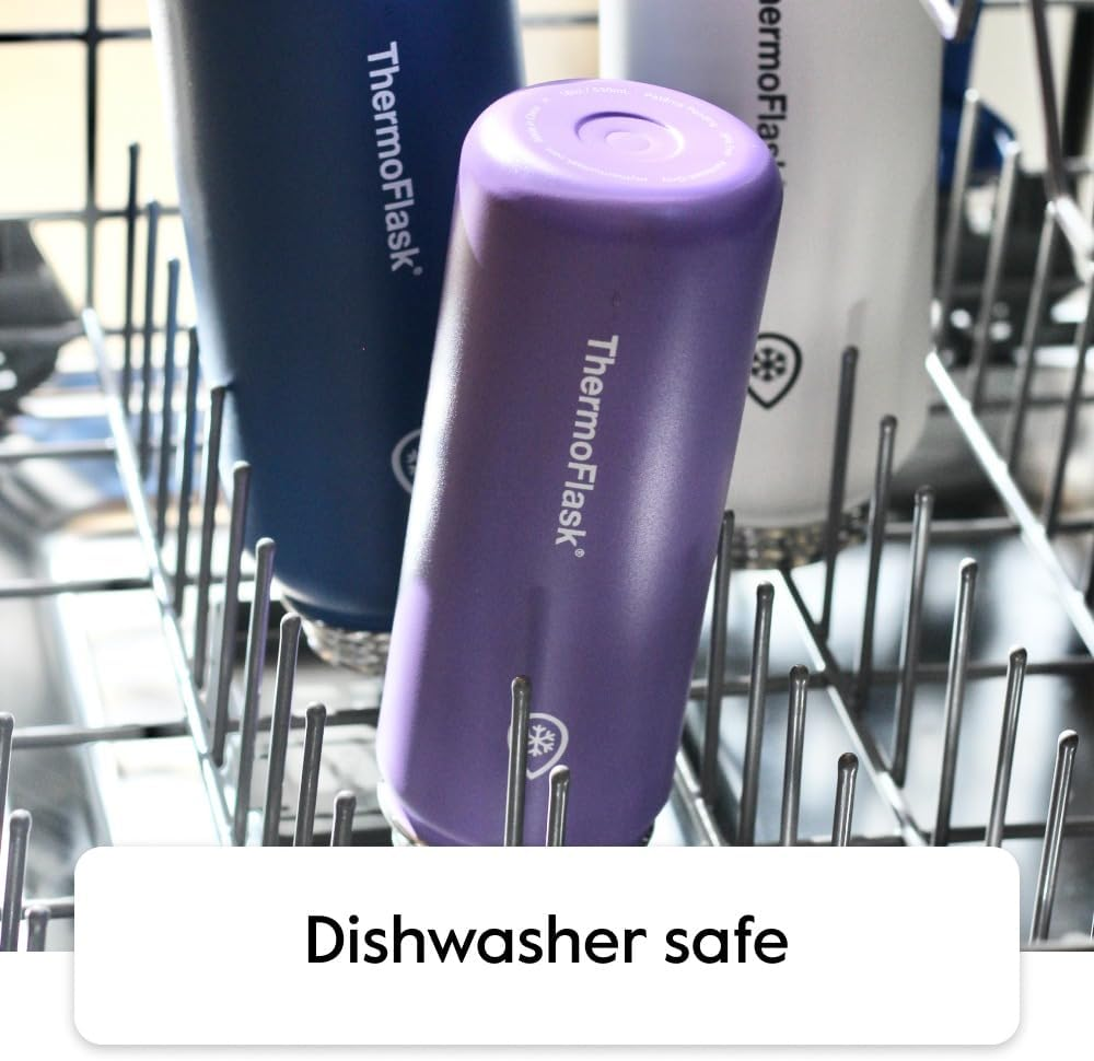 Thermoflask Stainless Steel Kids 14Oz Straw Bottle 2Pk Harborgrey,Denim image number 3