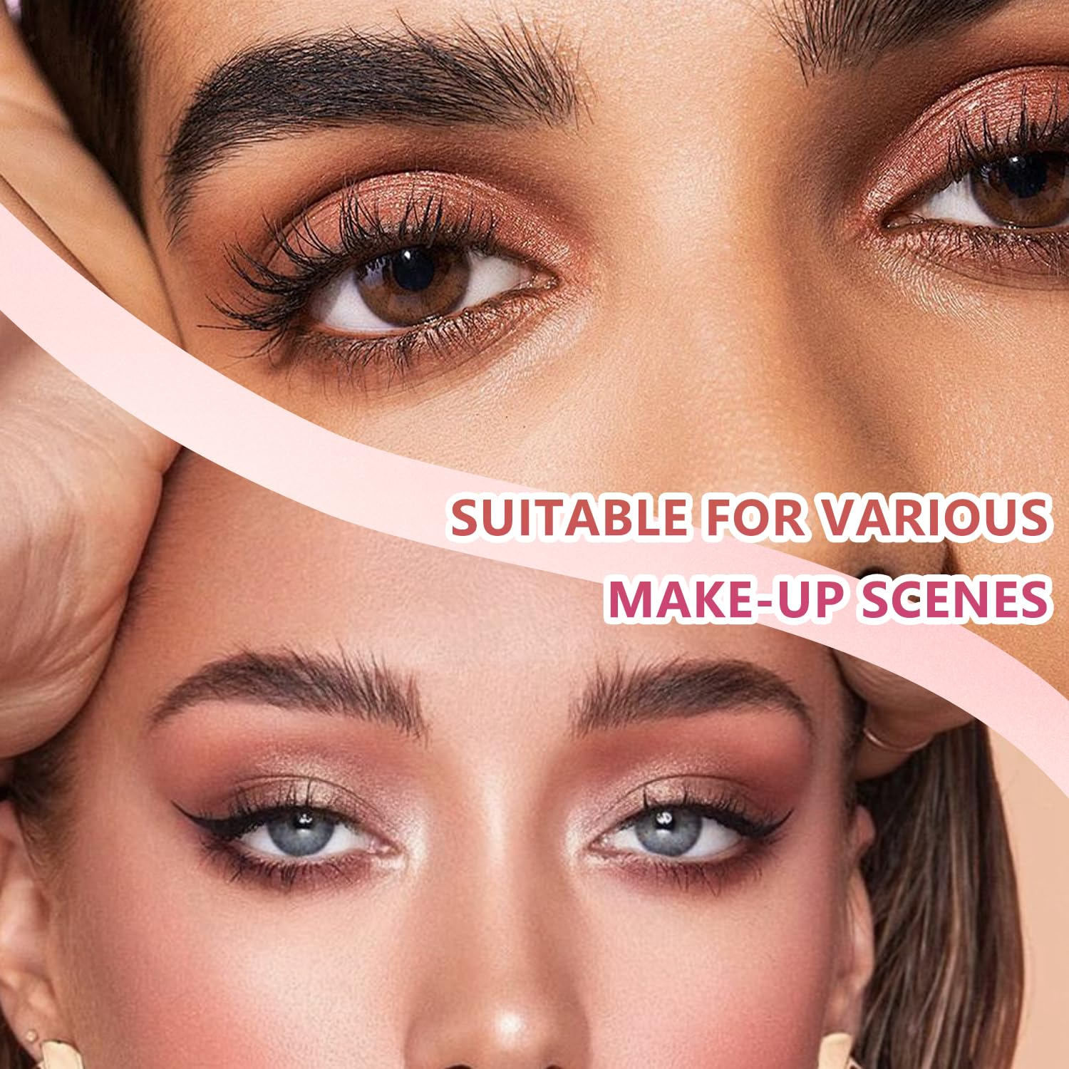 TORMEN 80 Pairs Double Eyelid Lift Strips Invisible Tape Stickers Waterproof Natural Lace Mesh with Forked Rods for Covered Droopy Thick Eyelids Suitable Most Eye Shapes (Transparent Crescent Moon) image number 2