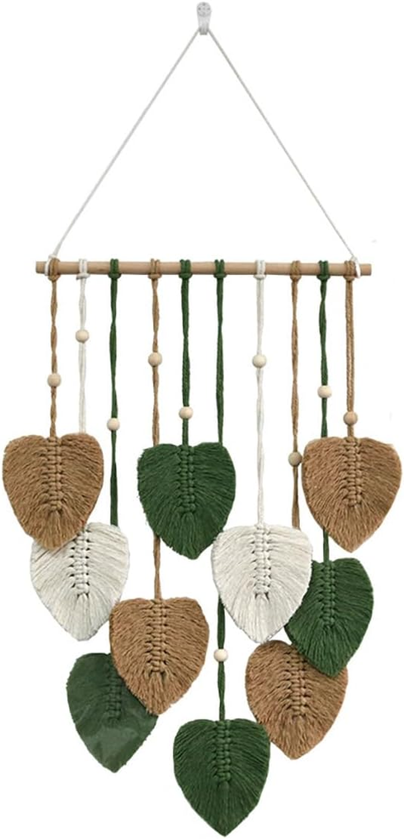 AIMALL Handwoven Cotton Leaf Tapestry - Bohemian Lace Wall Hanging, Home Decor, 31.5X15.7 Inch for Bedroom, Living Room, Nursery