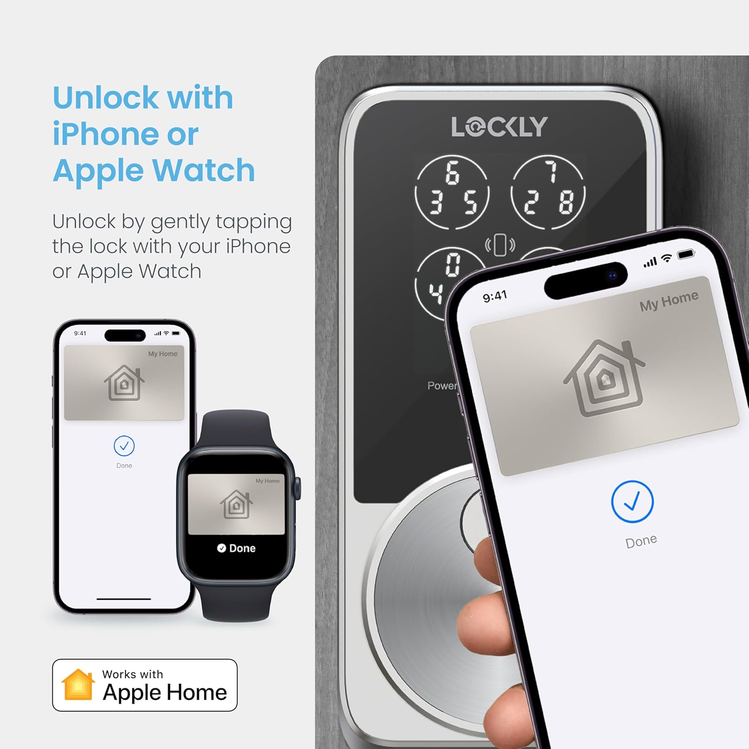 Lockly PIN Genie Pro Zeno Series Smart Door Lock. Video and Fingerprint Access Keyless Entry Deadbolt. Digital Front Door Lock Satin Nickel with Built in Wifi Connectivity image number 5