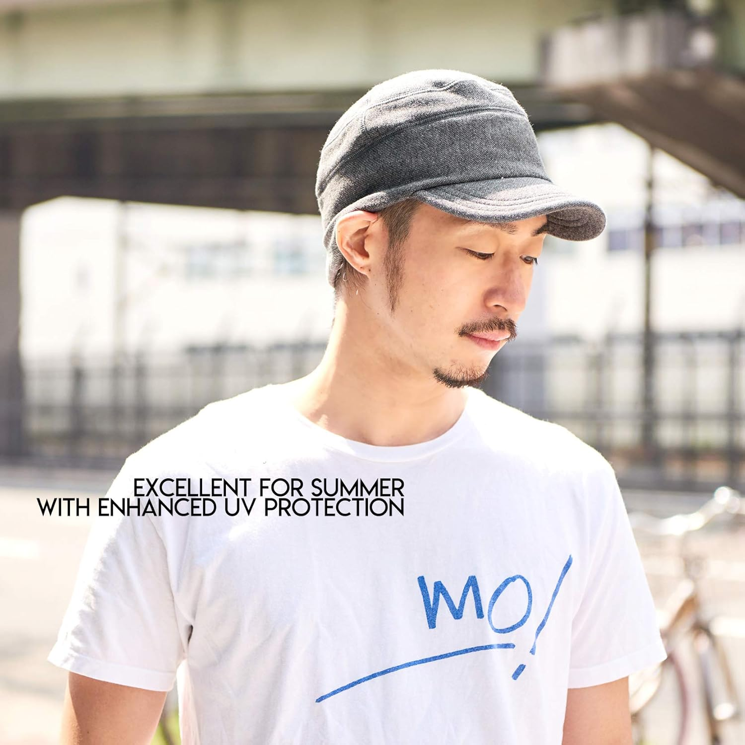 CHARM Mens Cotton Baseball Military Hat - Womens Summer Stretch Peak Cap Winter - Light Grey image number 2