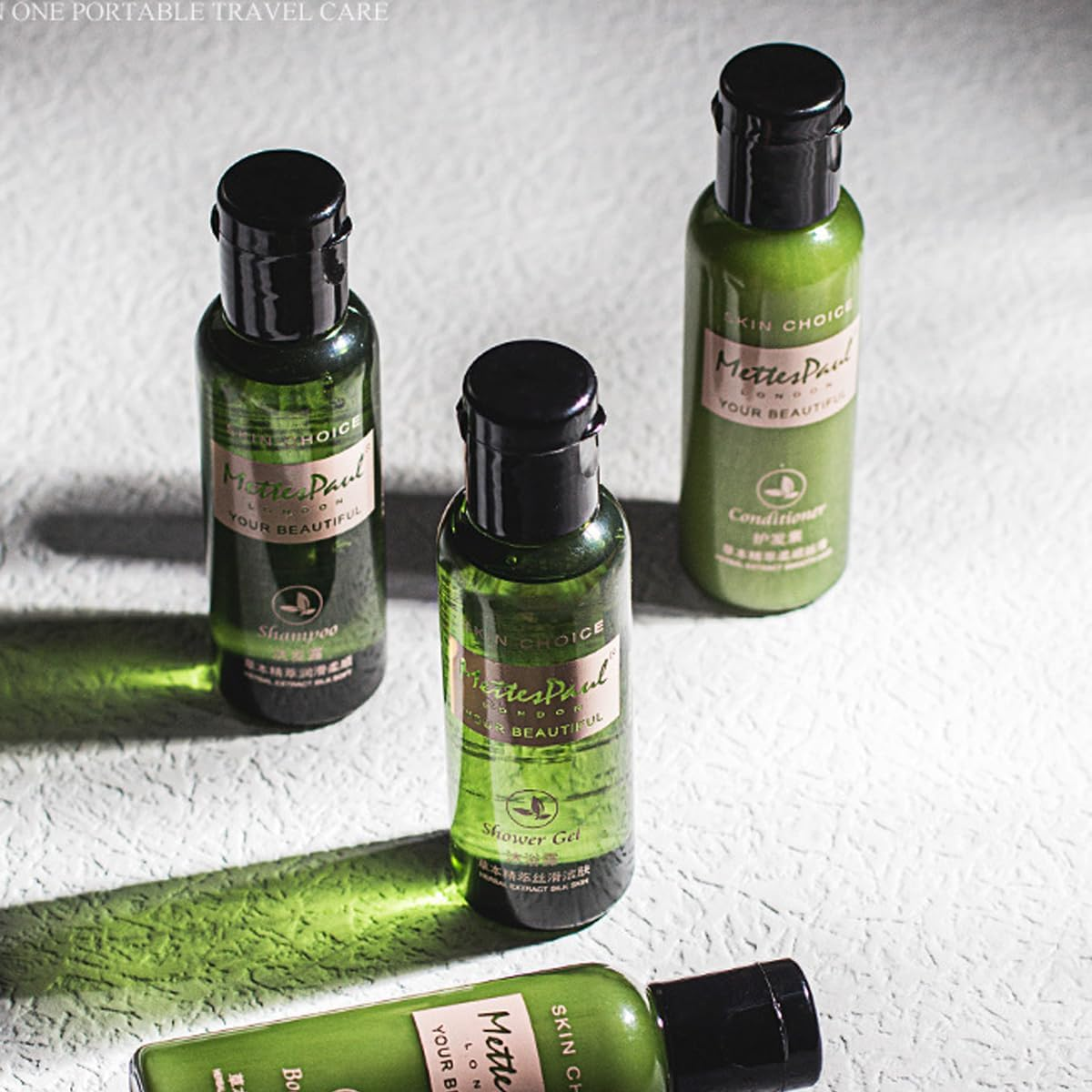 AIMALL 20Pcs 5-Star Hotel Disposable Bath Set - Shampoo, Shower Gel and Conditioner for B&B and Hotel | 2.5Cm X 8.7Cm Bottle