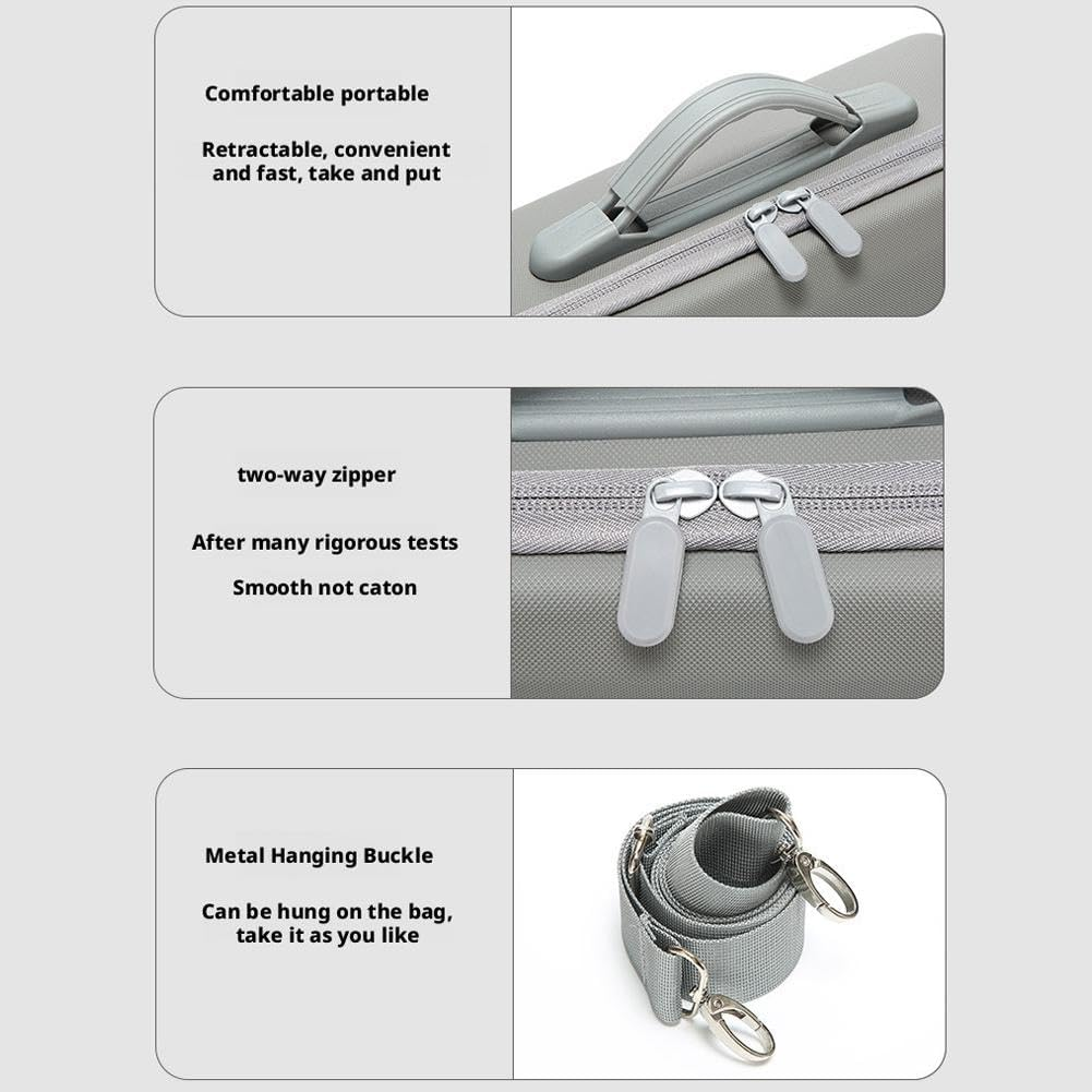 Case for DJI Neo 2, Hard Carrying Case for DJI Neo2, Portable Travel Storage Shoulder Bag Large Capacity - Gray image number 3